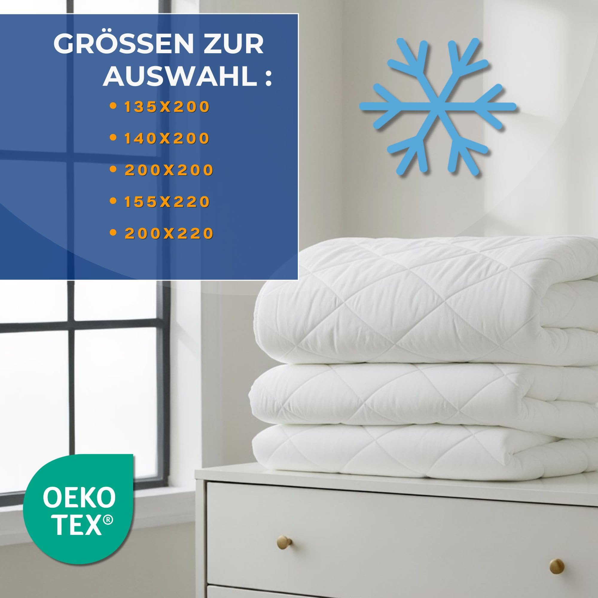 Amazinggirl Bettdecke 155 x 220 Steppdecken Schlafdecke – Winterdecke warm für Allergiker Steppbettdecke hypoallergen – Bild 2