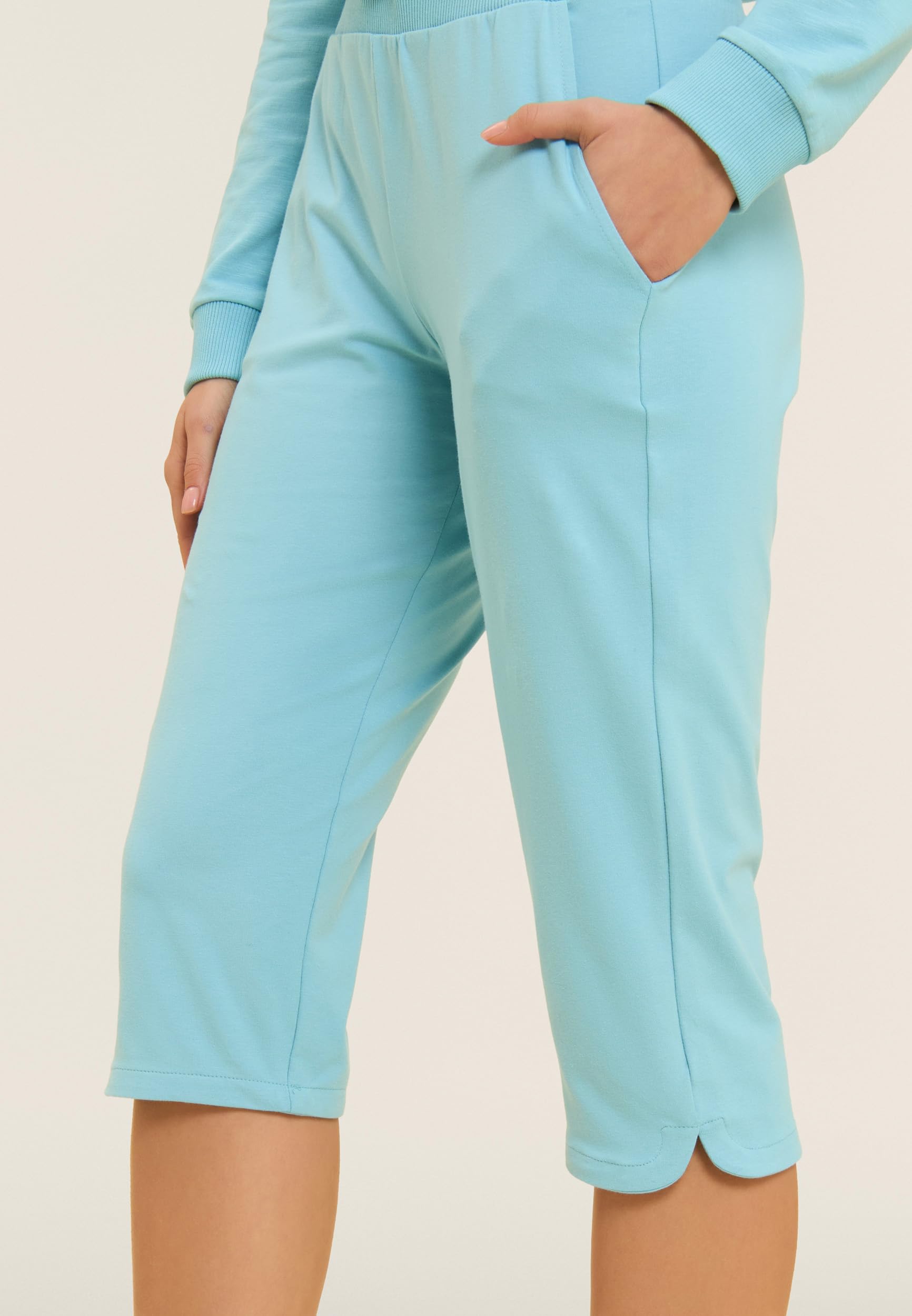 FREDDY - Pantaloni Corsaro con Fondo Stondato E Logo, 92% Cotone 8% Elastan