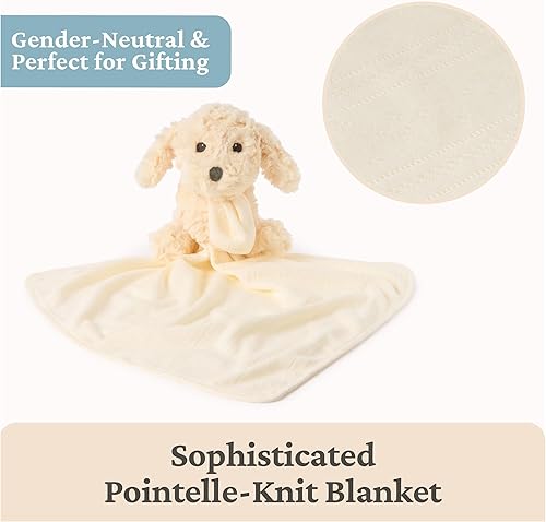Miniatura 6 de GUND Baby Muttsy - Cachorro de peluche con manta de bebé, juguete sensorial de animal de peluche, crema, 14 pulgadas