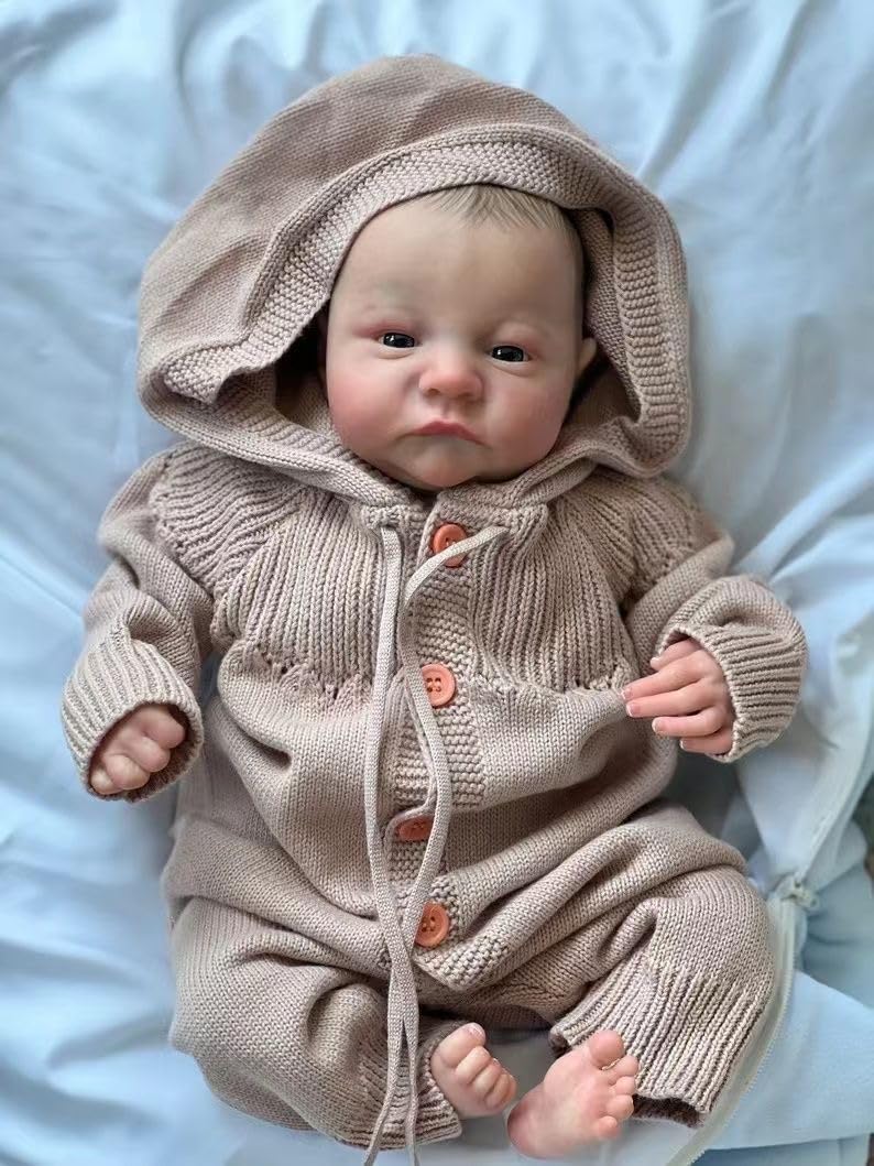ZIYIUI Lifelike 20 Inch 50 cm Reborn Baby Doll Full Silicone Vinyl Realistic Newborn Boy Realistic Quality Reborn Doll Children Ages 3+ Gift Toy