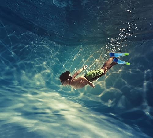 Miniatura 4 de Aletas de natación para niños, aletas cortas de entrenamiento de natación para regazo, piscina, esnórquel para niños, niñas, niños y principiantes
