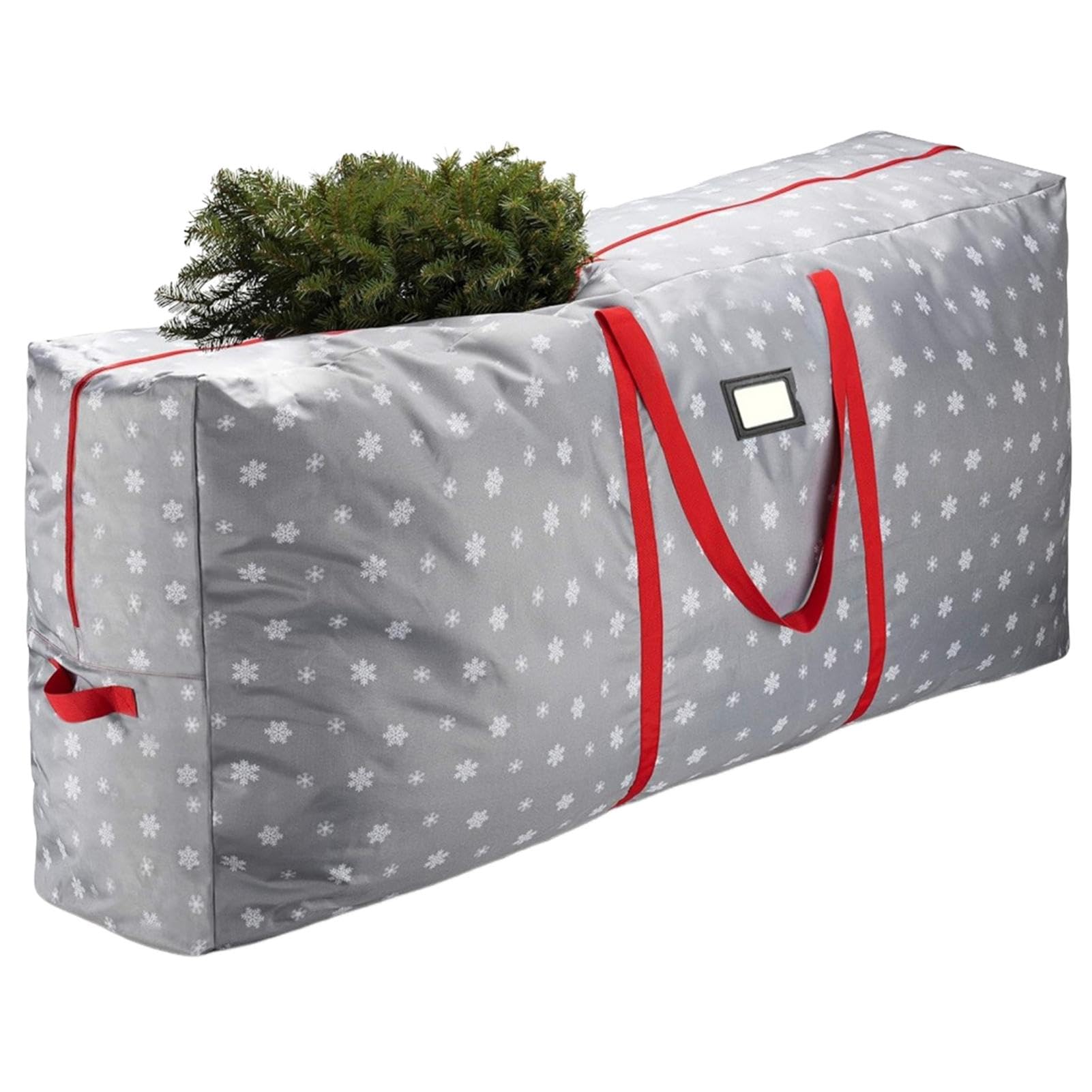 Borsa Per Ghirlande Di Natale 60x18cm - Impermeabile, Tessuto Oxford, Con Manici E Etichetta, Verde - Foto 9