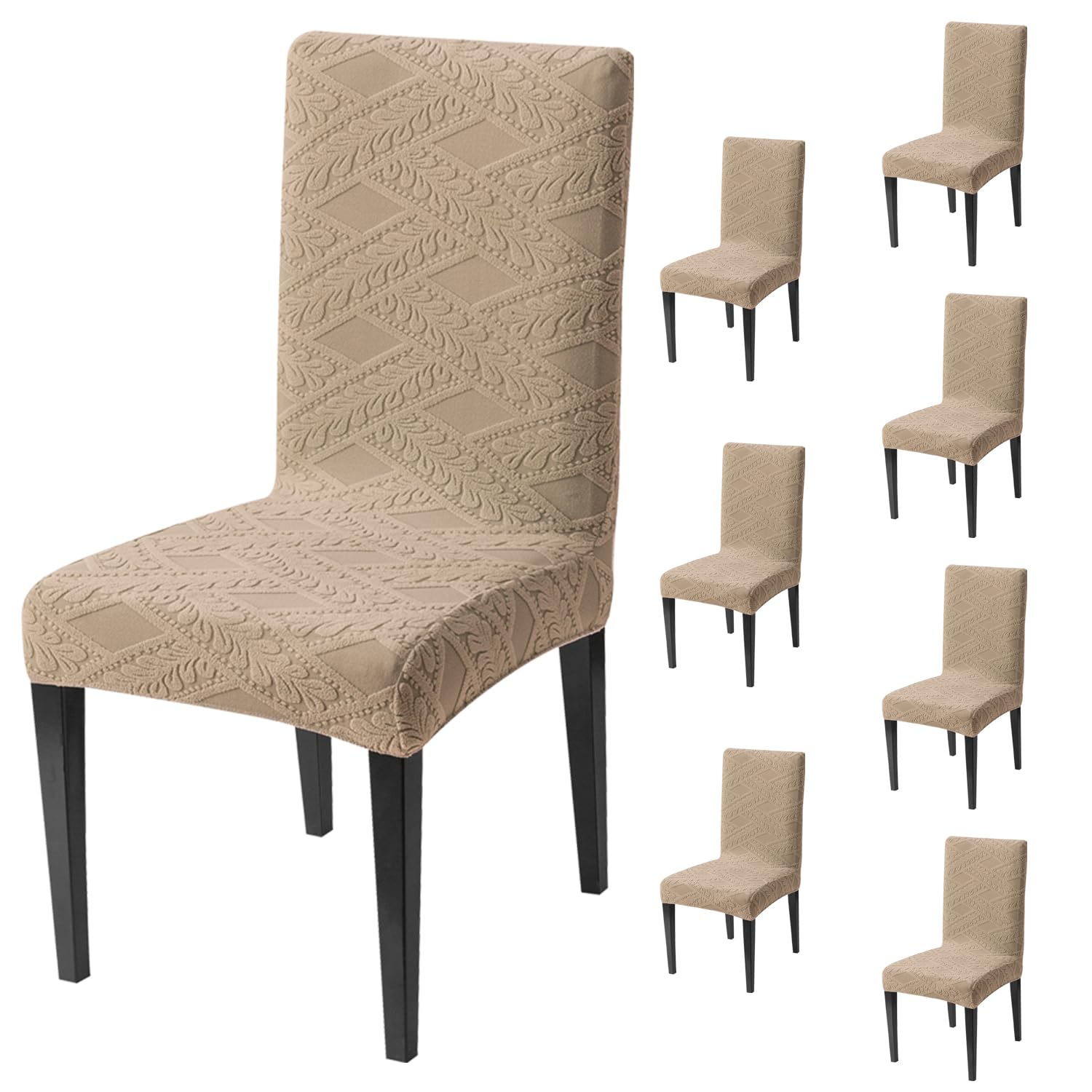 Stretchable Chair Covers - Green Jacquard Dining Covers -29