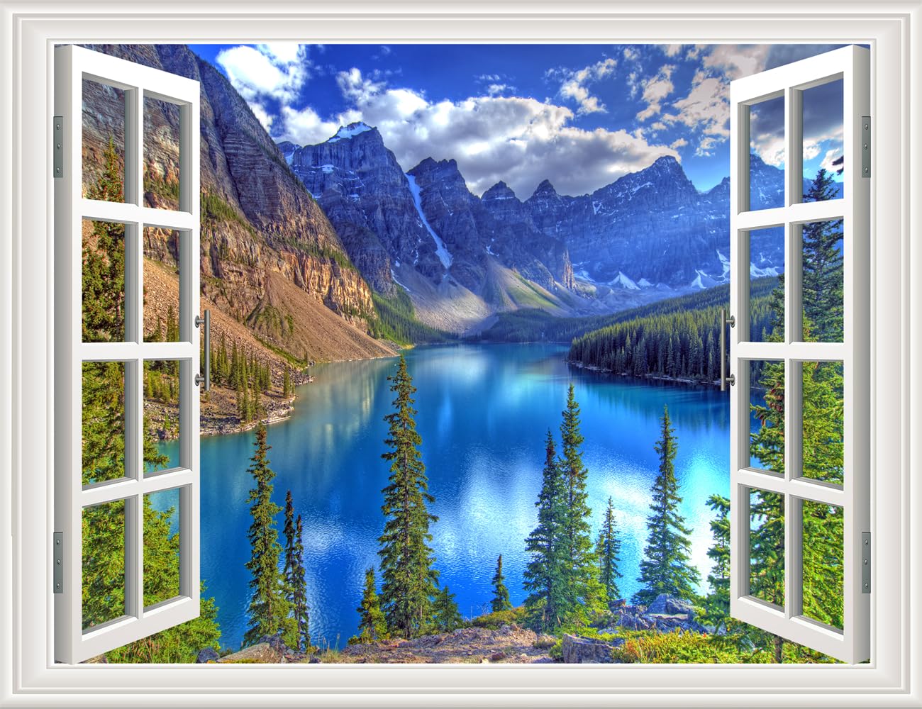 Sticker mural 3D premium imitation Cunninghamia lanceolata