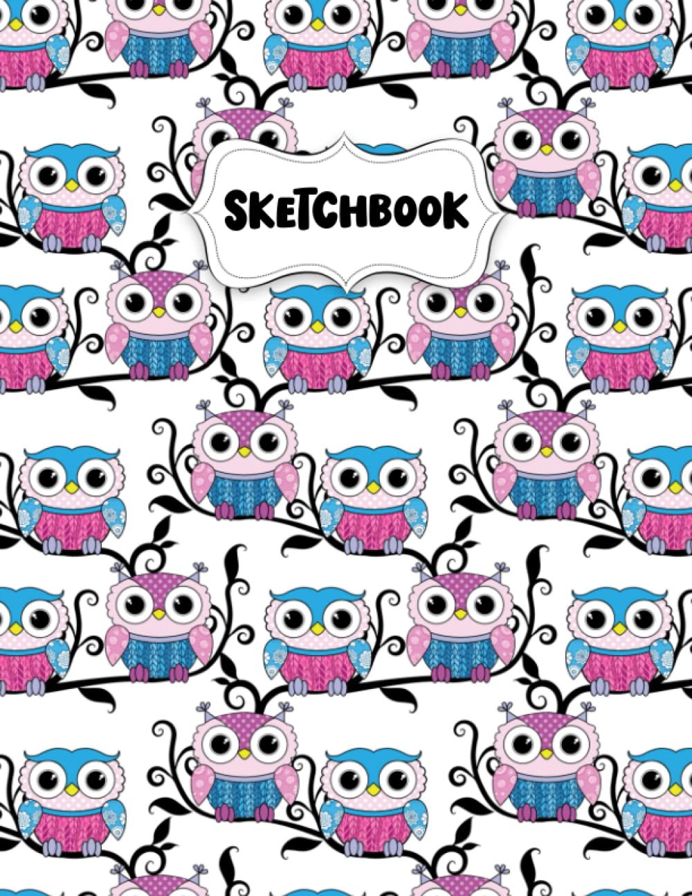 Sketchbook: Pretty Owl Sketch Book for Drawing: Blank Sketch Pad for Drawing for Kids: Sketchpad for Drawing for Kids, Bleed Proof Art Sketch Book 8.5 x 11