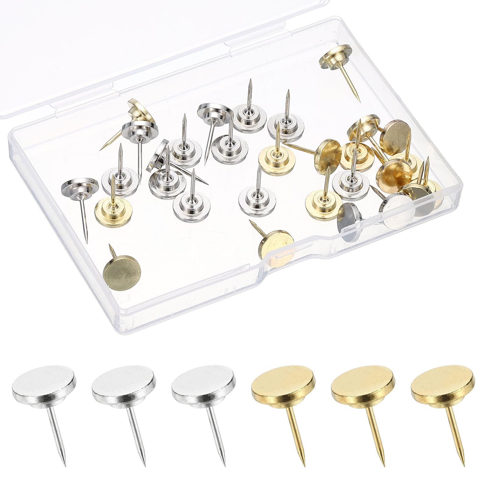 Chinchetas de cabeza plana PATIKIL de metal para tableros de corcho y mapas en la pared, 15 uds