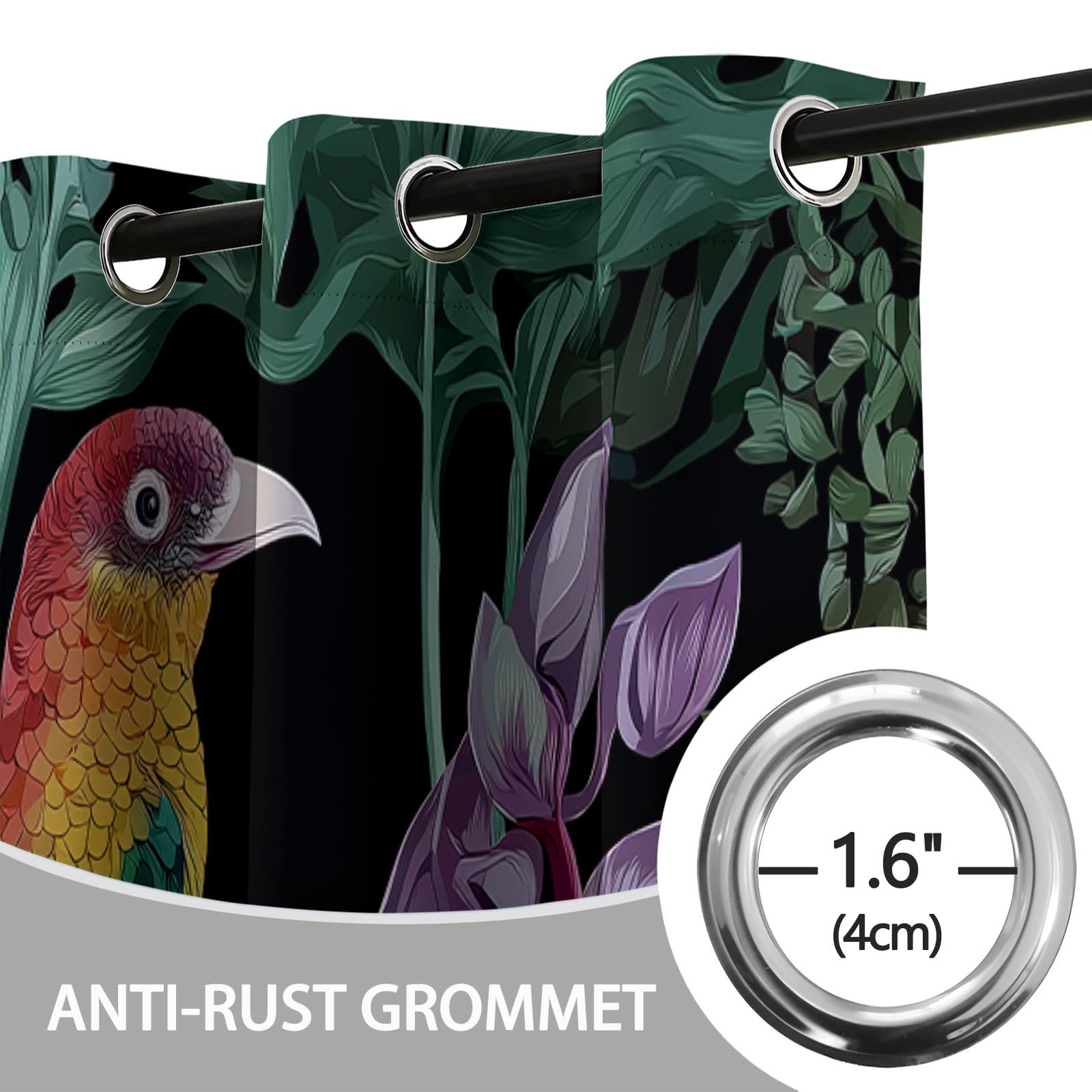 Generisch Vorhänge und Gardinen Blickdicht für Aquarell Natur Pflanzen, H215 x B110 cm (2er Pack) Ösenvorhänge für Wohnzimmer & Schlafzimmer, Mehrfarbig Verdunkelungsvorhänge mit Thermo-Kälteschutz