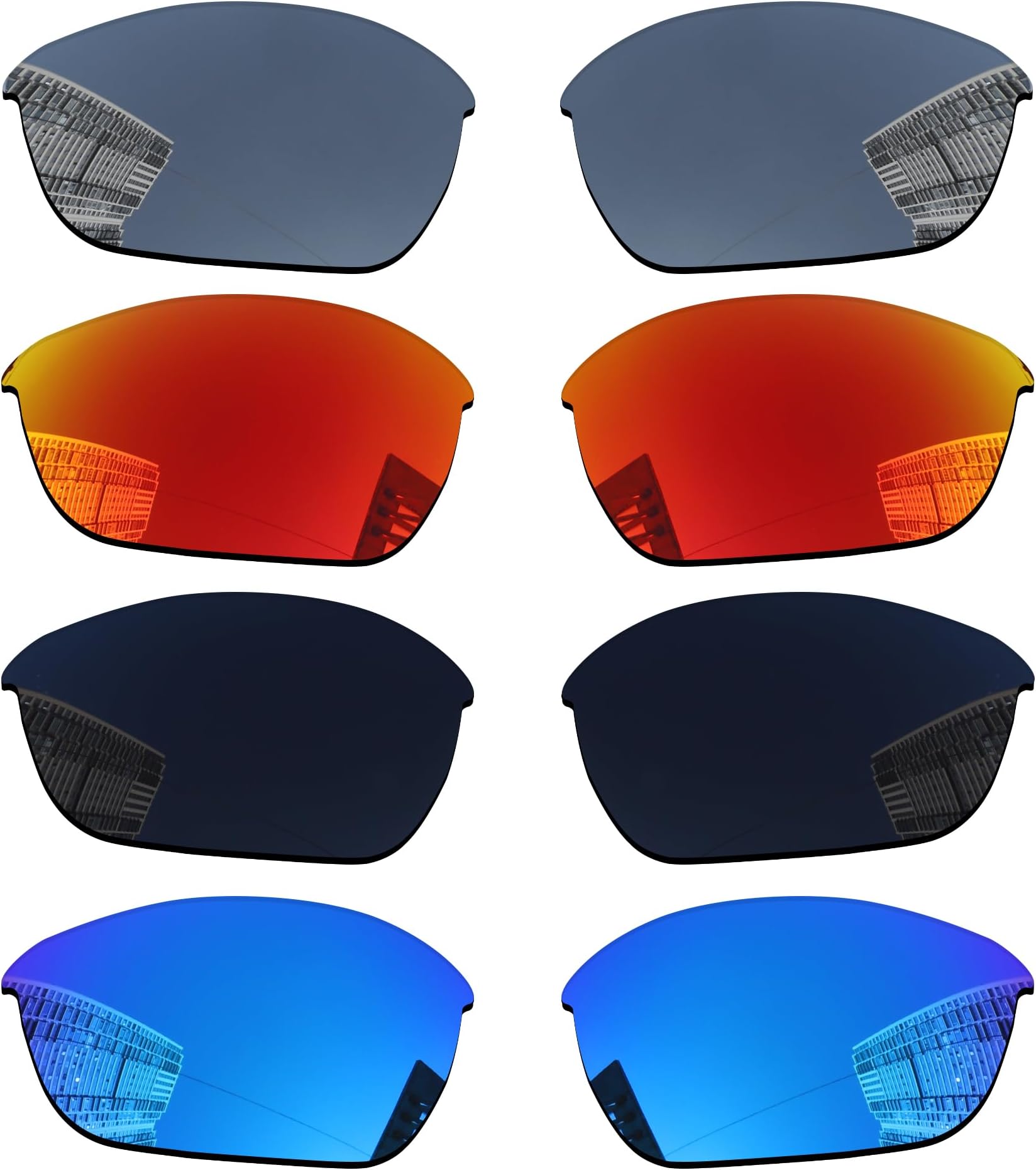 4 Pairs Polarized Replacement Lenses for Oakley Half Jacket 2.0 (OO9144) Sunglasses, Perfectly Fit, Shatterproof, Anti-scratch, Value Pack