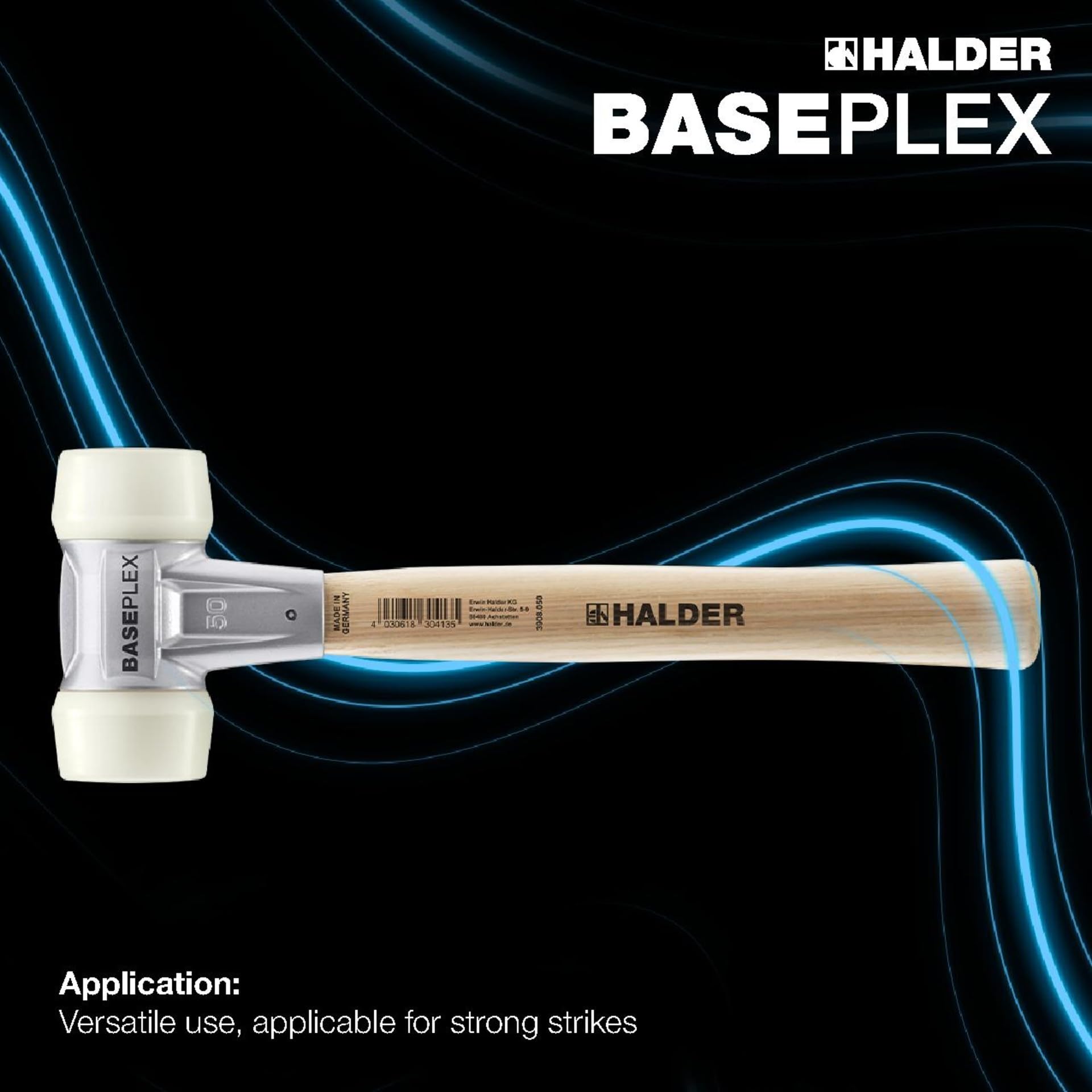 Halder erwin kg - Baseplex l, 270 mm de martillo-d 230 mm blanco, 25 g de nylon suave