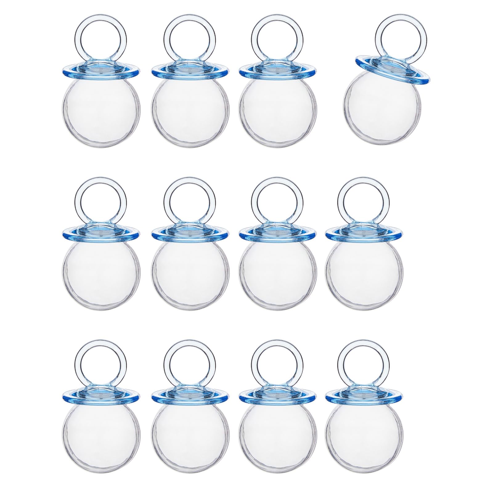 Montesy Pack of 12 Fillable Pacifier Shape Candy Boxes Snack Box Suitable for Babies Shower and Christening Party Decorations