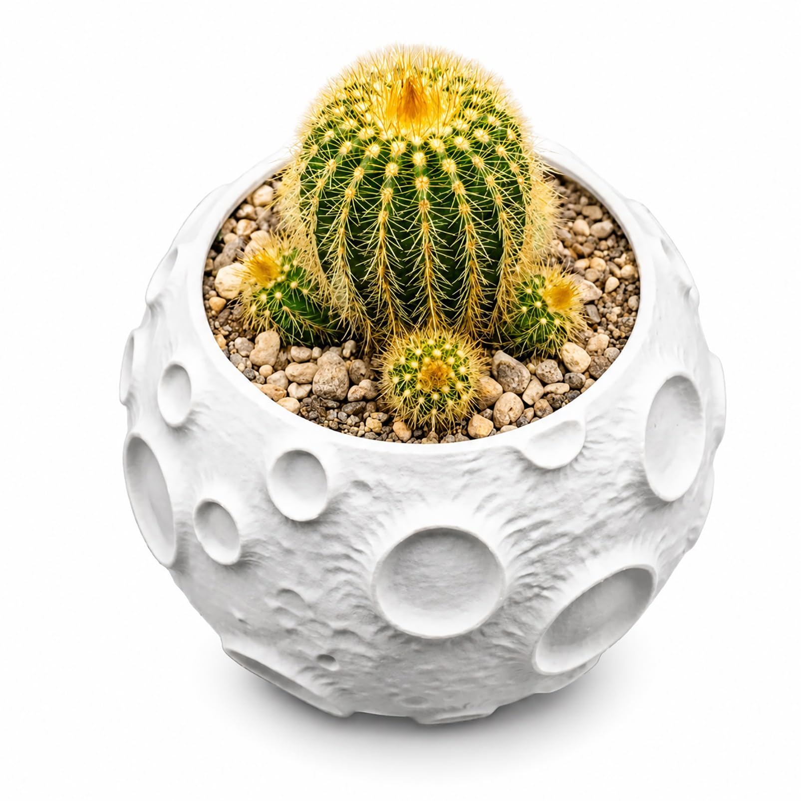 CASOME 3D Printed Moon Planter, Small Succulent Pot For Desk And Home Decor