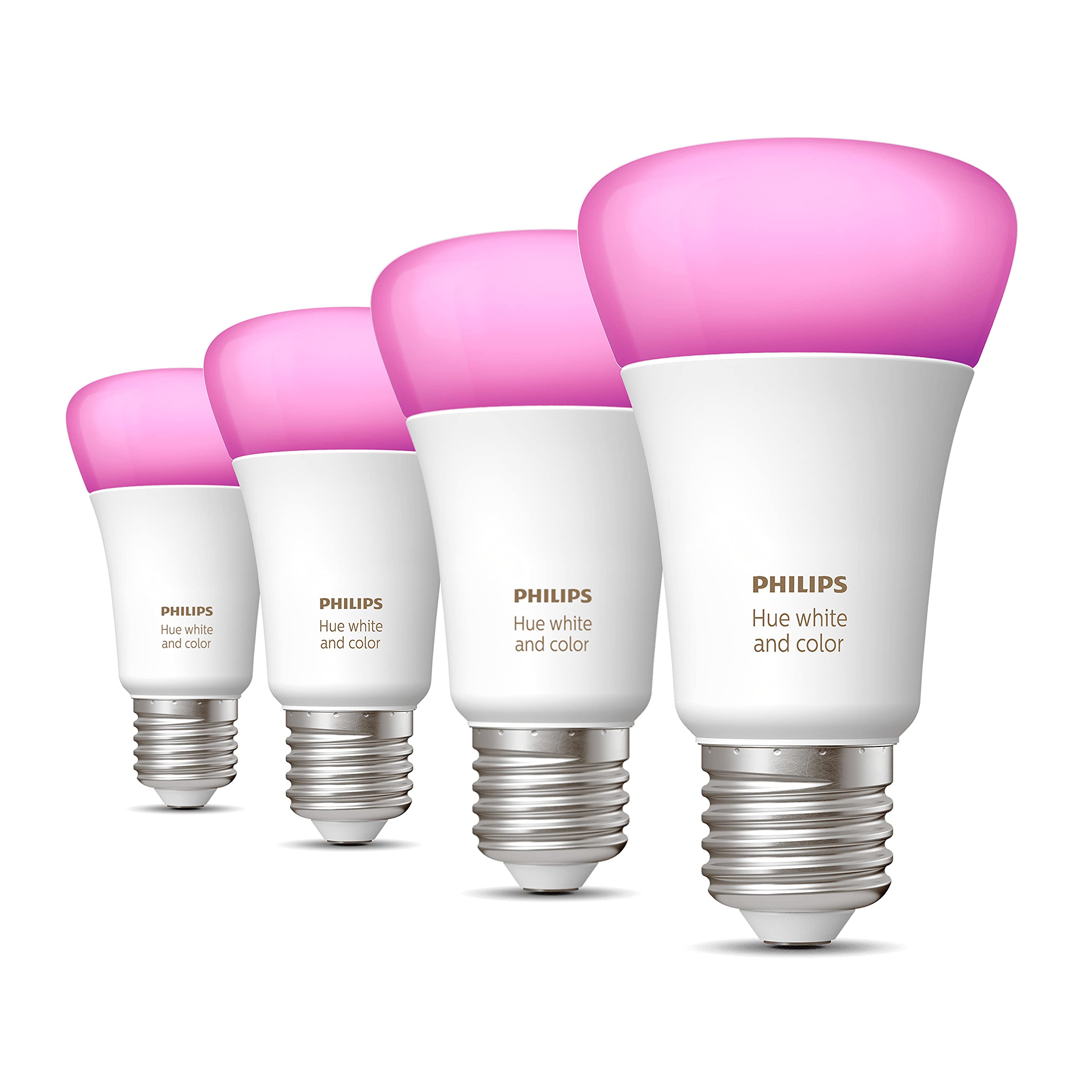 Philips Hue Value Pack - E27 - with 4 Standard Bulbs - White and Colored Light - Hue White and Color Ambiance