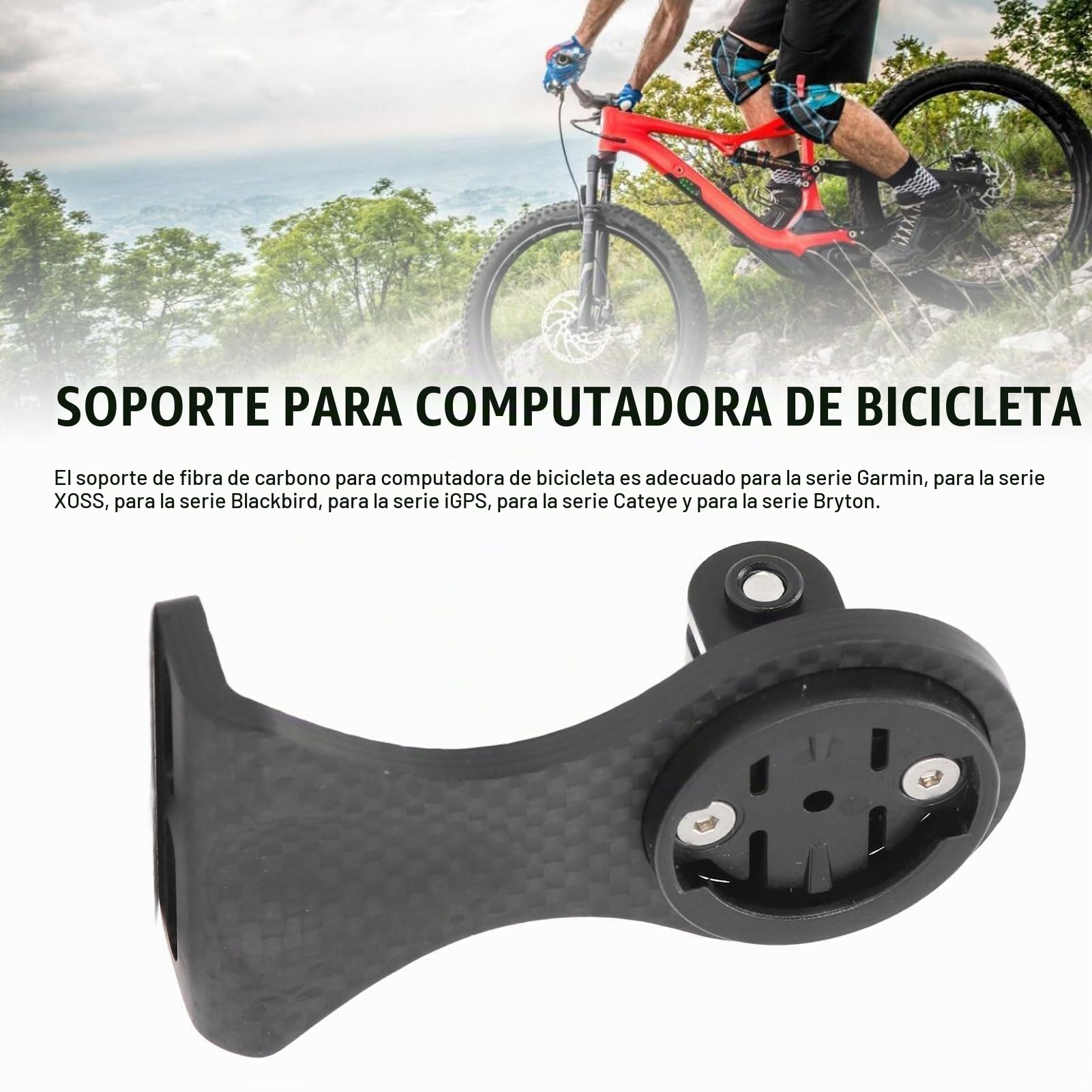 SUNGOOYUE Soporte para Ordenador de Bicicleta, GUB 693, Soporte para Manillar de Ordenador de Bicicleta de Fibra de Carbono para Garmin, Bryton
