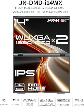 Amazon.co.jp: 【販路限定】 JAPANNEXT 14インチ IPSパネルx2搭載