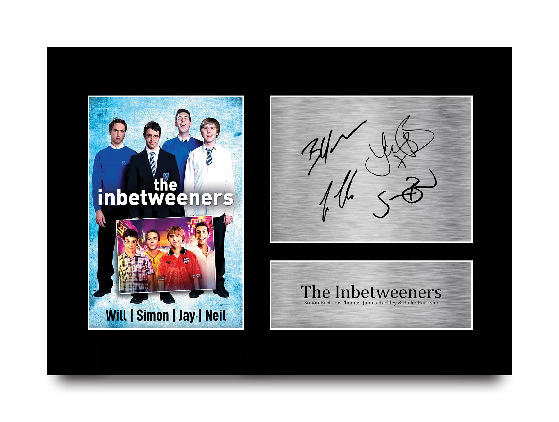 HWC TradingA4 The Inbetweeners Simon Bird, Joe Thomas Gifts Printed Signed Autograph Picture for TV Memorabilia Fans
