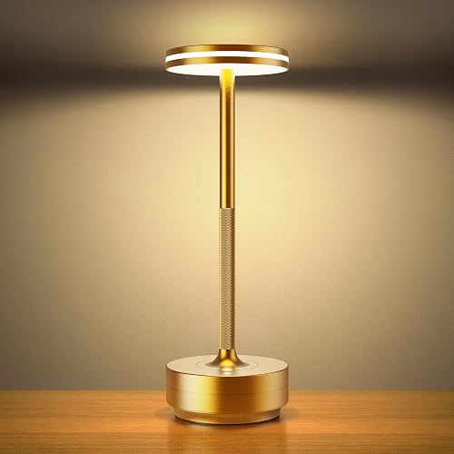 Hapfish Rechargeable Cordless Table Lamps, 5000mAh Battery Operated Lamp, 3