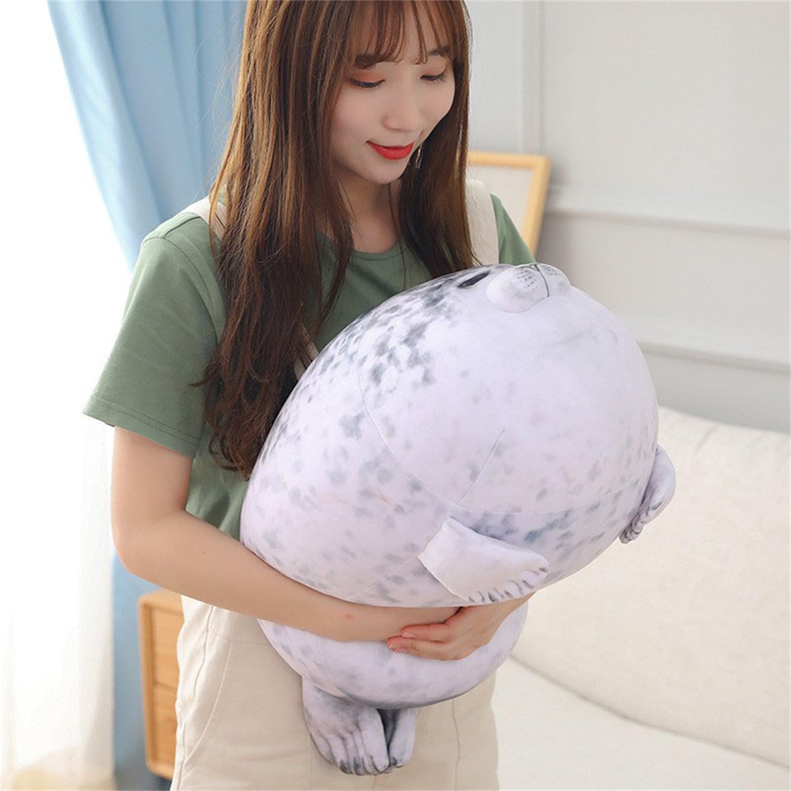 peluche, Cuscino con foca maculata paffuta, cuscino animali marini di peluche abbracci regali giocattoli for ragazzi e ragazze(60 cm)