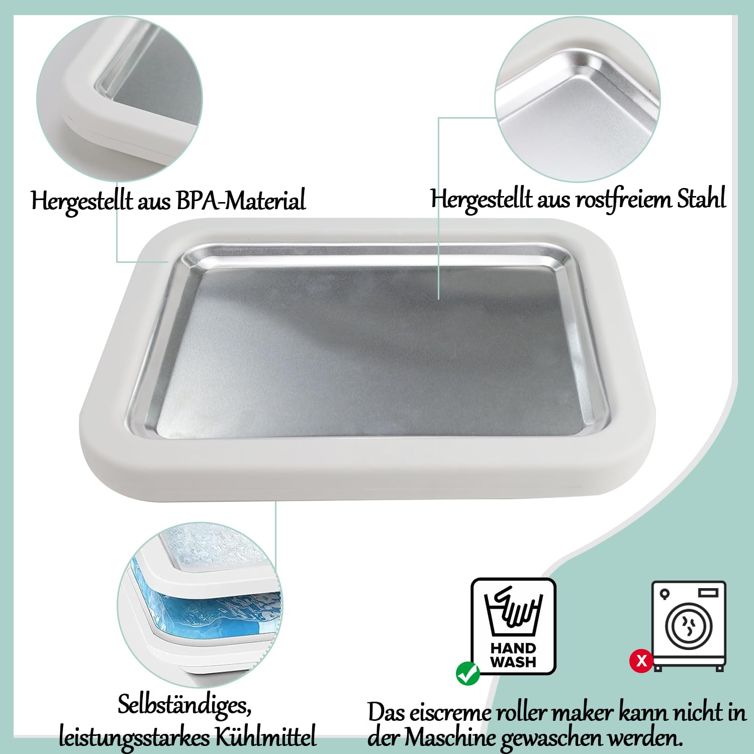 Aohcae Maszyna do robienia lodów z 2 szpatułkami ze stali nierdzewnej, do samodzielnego wykonania lodów, do mrożonego jogurtu, lody, Gelato