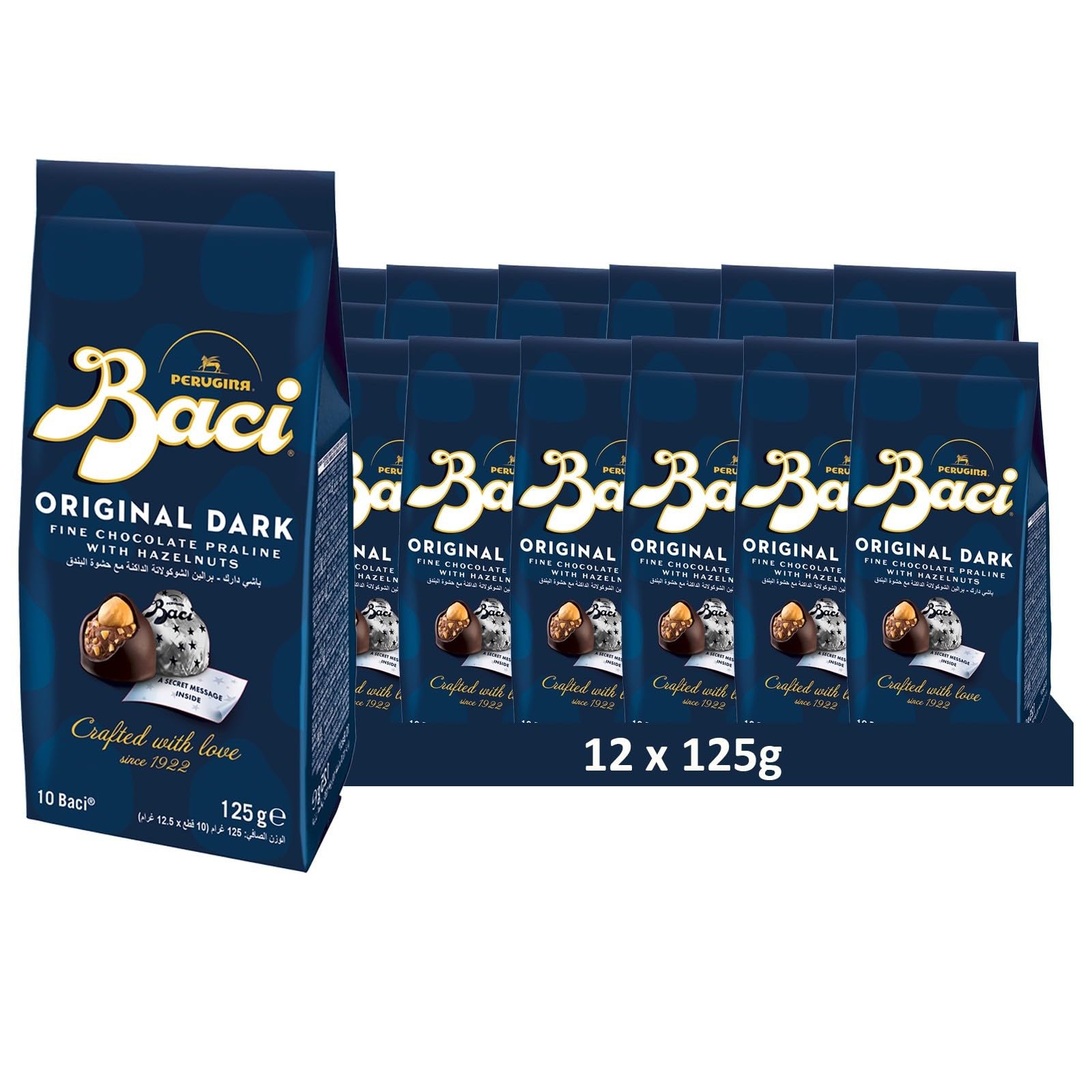 BACI Premium Beutel, 10 Pralinen mit dunkler Schokolade und Haselnussfüllung