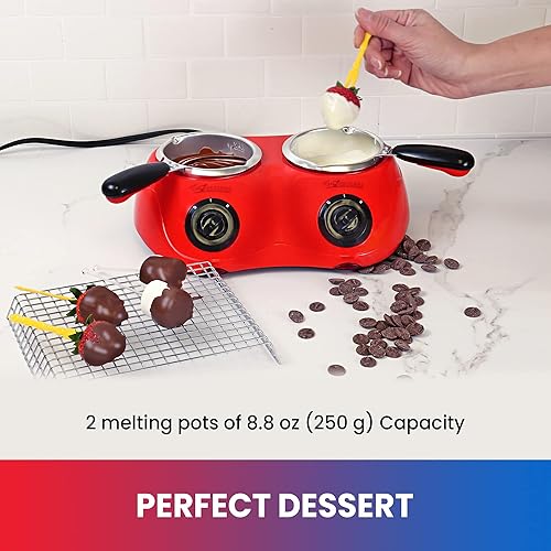 Miniatura 5 de Total Chef Deluxe Chocolatiere - Fundidor eléctrico doble para chocolate y dulces derretidos 176 onzas 1764oz olla de fondue máquina de dulces de