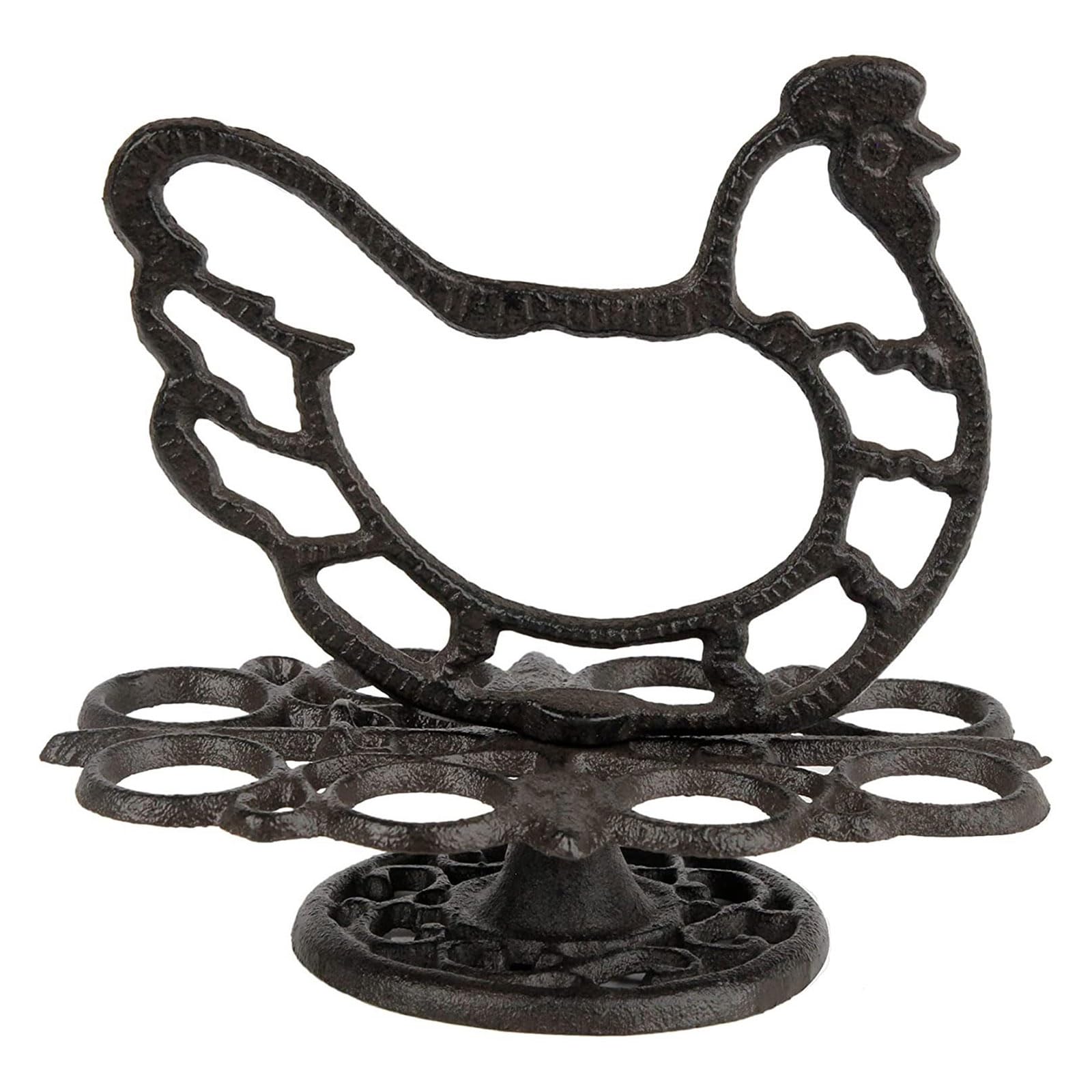 Rooster Eggs Tray of Cast Iron for Stable Eggs Storage and Home Styling Unique Kitchen Accessory