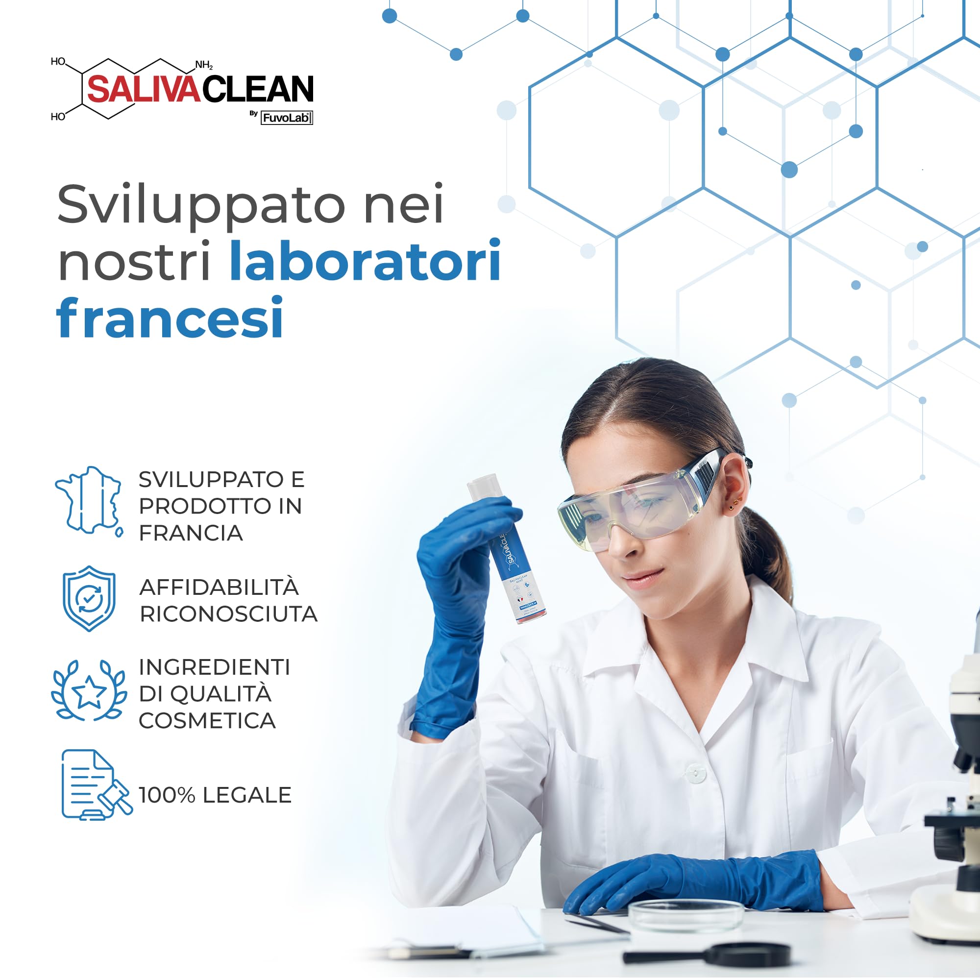 SalivaClean Anti-THC Spray Orale 100 ml Menta | Detox Salivare Istantaneo | Detergente Orale e di Saliva | Spray Detox Anti THC