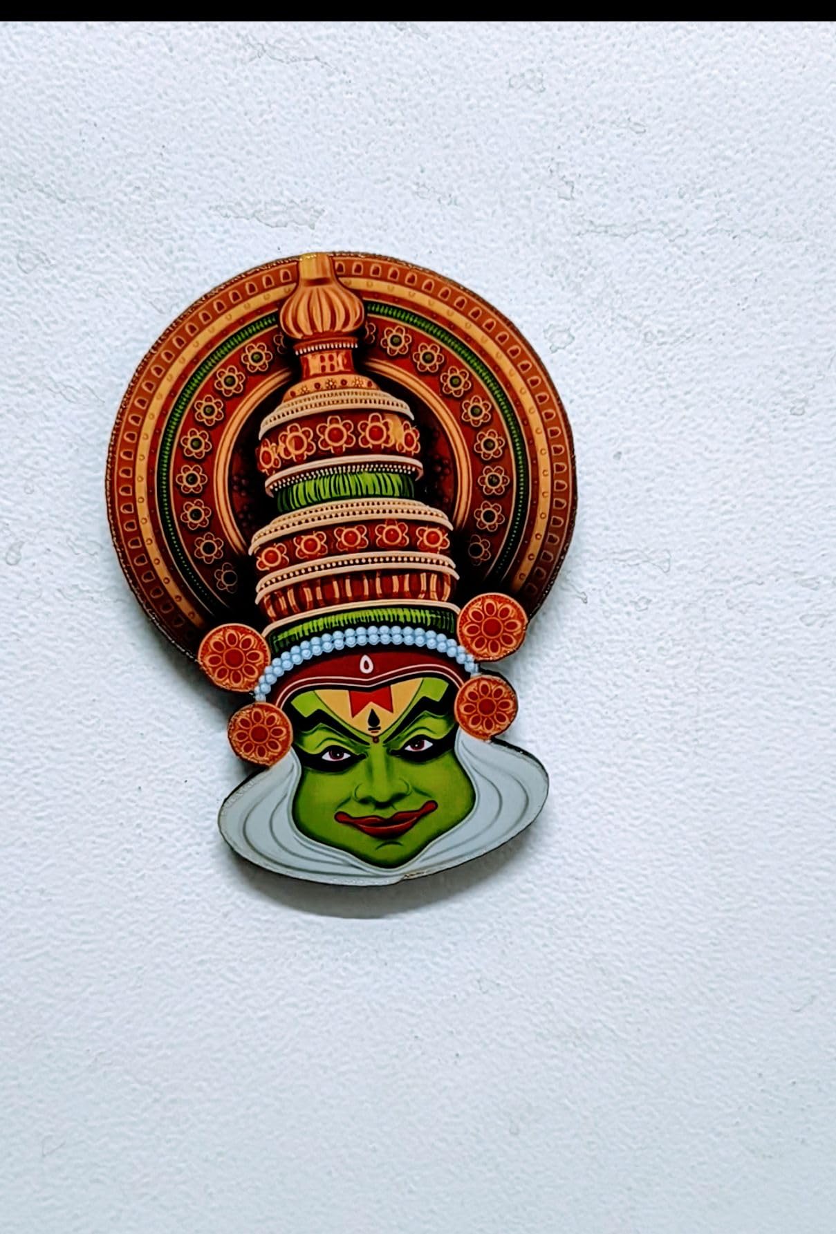 Kathakali Face Fridge Magnet – 3mm MDF | Traditional Kerala Art Souvenir | Handmade Decorative Magnet for Fridge, Office, Whiteboard | Home & Kitchen Décor Gift Item-image-5