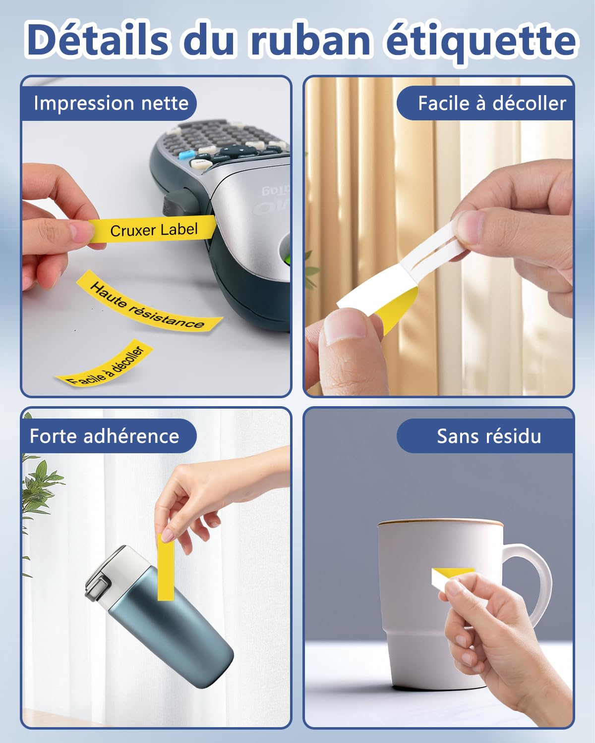 Lot de 200 Ruban Compatibles Avec Dymo Letra Tag 91332 Noir sur Jaune 12 mm
