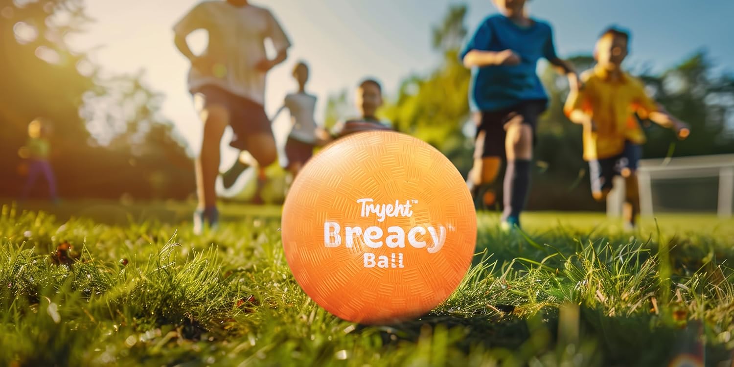 Self Inflating Ball 5", Rubber New Feel Breacy Ball, Hi Bouncy, Never Need Pump, Neon Orange, Playground Balls, Handball, Dodgeballs, Picnic and School Play in and Outdoor