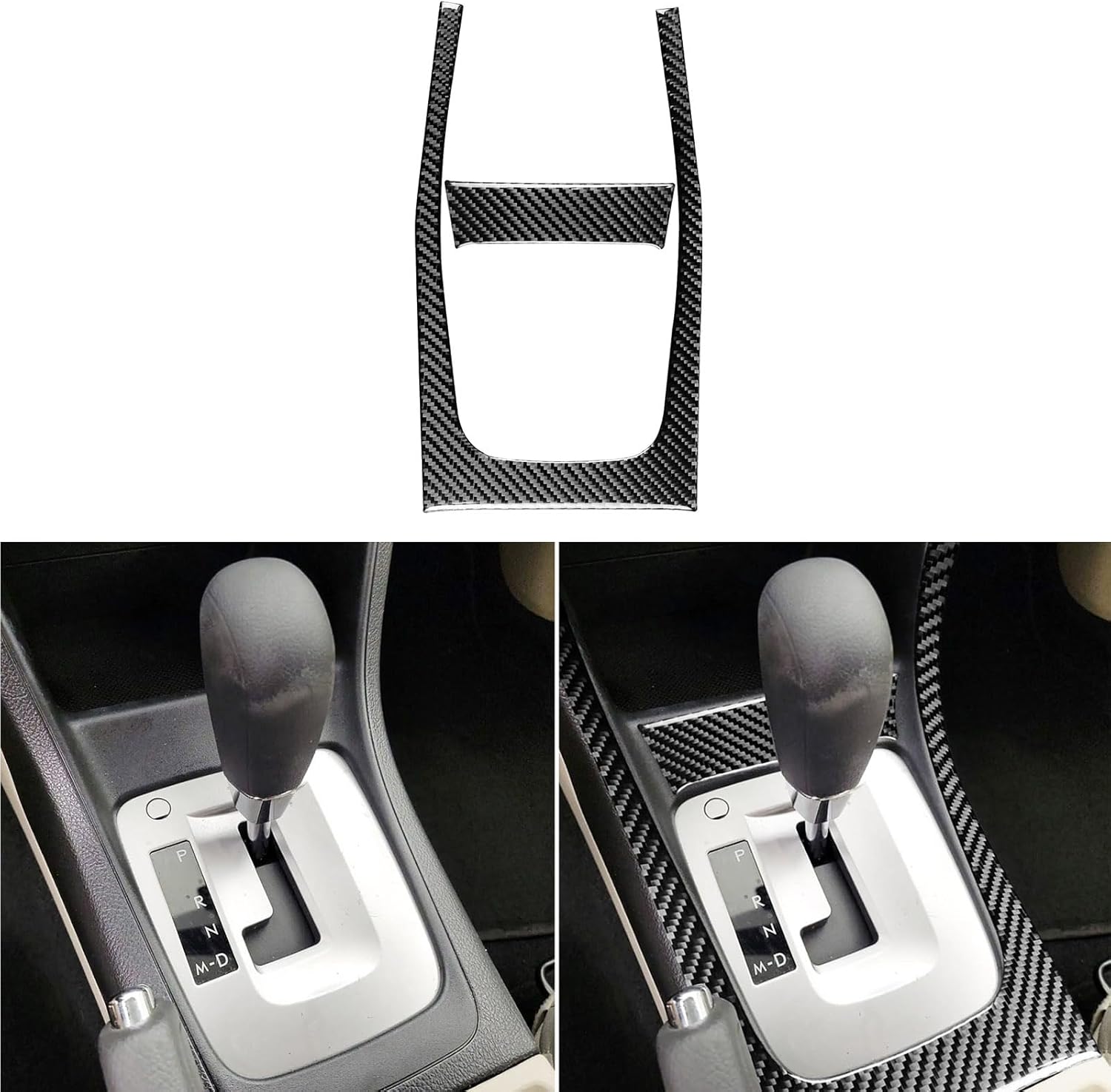 Real Carbon Fiber Auto Interior Accessories Sticker Compatible with Subaru Impreza 2012-2014/Subaru XV Crosstrek 2013 2014 Car Floor Console Decoration Decal Frame 2pcs Black