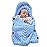 XMWEALTHY Newborn Baby Wrap Swaddle Blanket Knit Sleeping Bag Receiving Blankets Stroller Wrap for Baby(Light Blue) (0-6 Month)