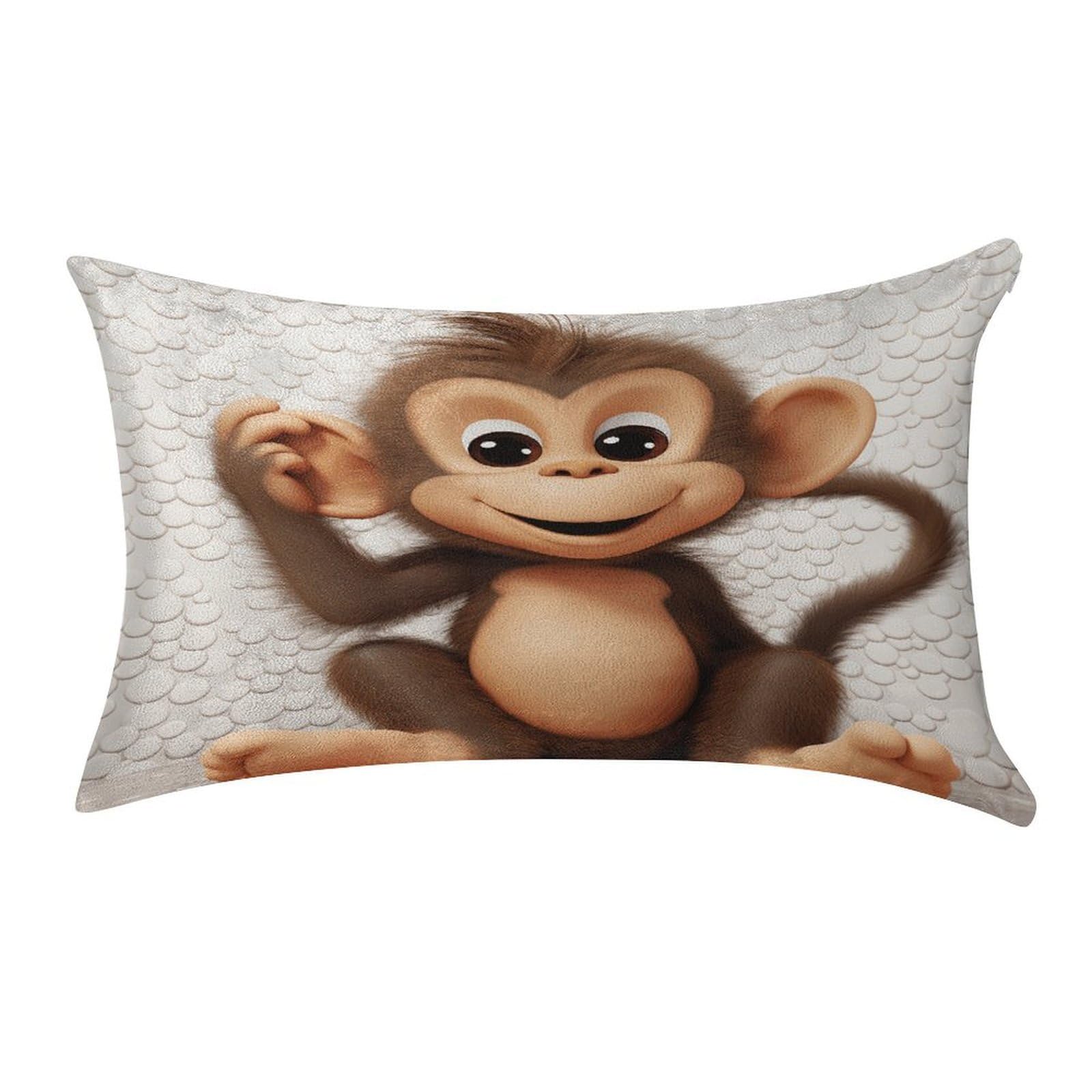 VstaDank Cute Monkey Throw Pillow Cover 12"×20" Ultra Soft Pillowcase Cozy Lumbar Pillow Shell Gold Velvet Exquisite Decorative Cushion Sham Protector for Couch Sofa Bedroom