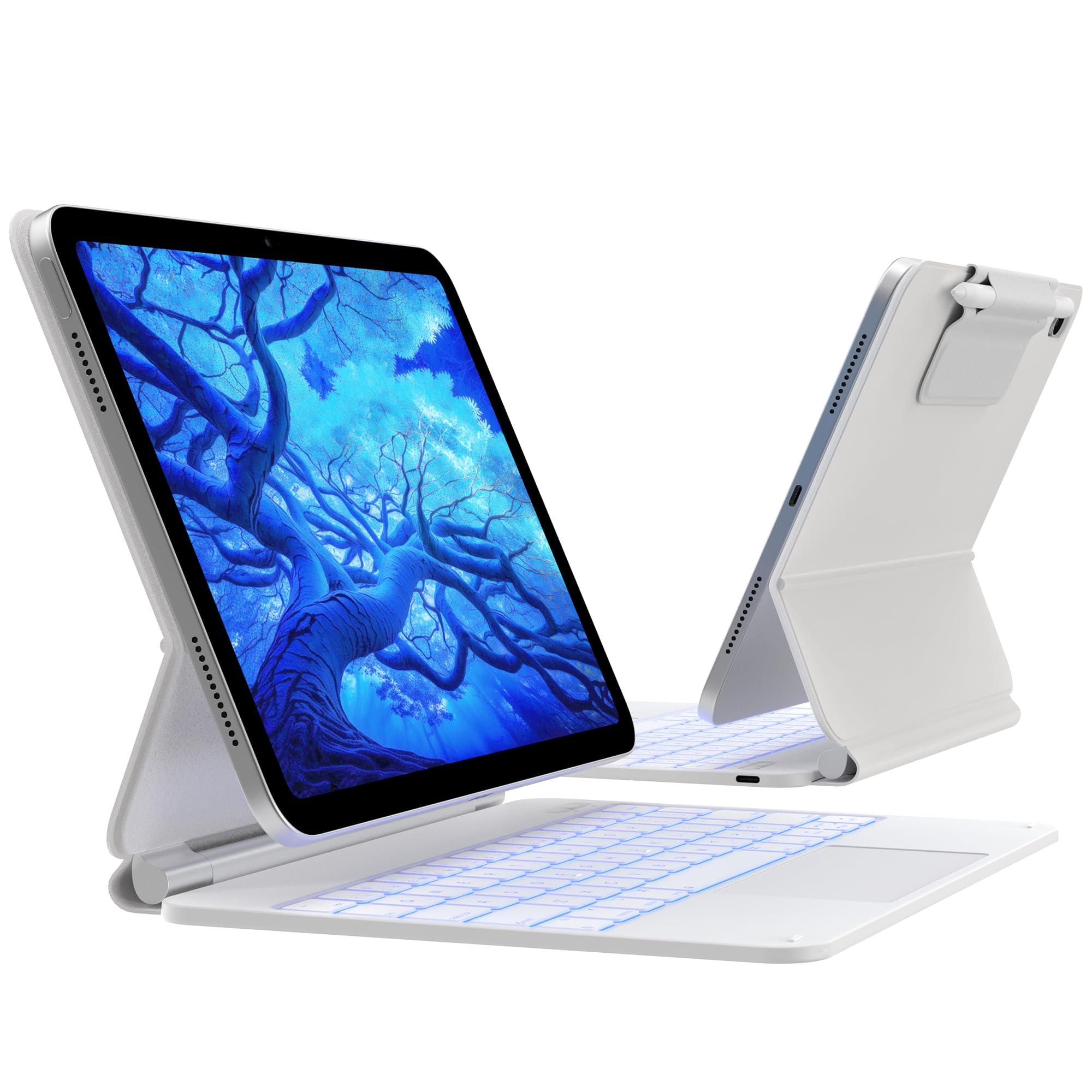 Photo 1 of ***07/31 SOLD FOR PARTS // FINAL SALE ***typecase Edge Keyboard Case for iPad 11th Gen A16 (2025) & 10th Gen 10.9" (2022) – Multi-Touch Trackpad, 11-Color Backlit Magic-Style Keyboard – Floating Magnetic Stand, Pencil Holder – Ivory White