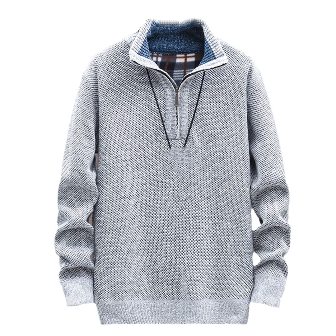 Vogrtcc Maglione dolcevita da uomo maglione lavorato a maglia maglione dolcevita per gli uomini, Light Gray, 2XL