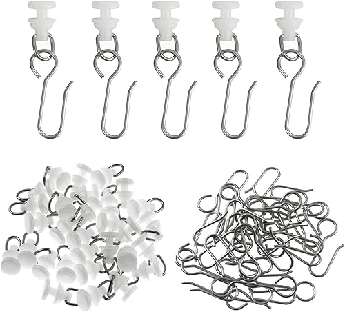 Miniatura 2 de 30 ganchos para cortina de ducha y deslizadores con 30 ganchos para cortina de ducha y tratamiento de cortina de ventana