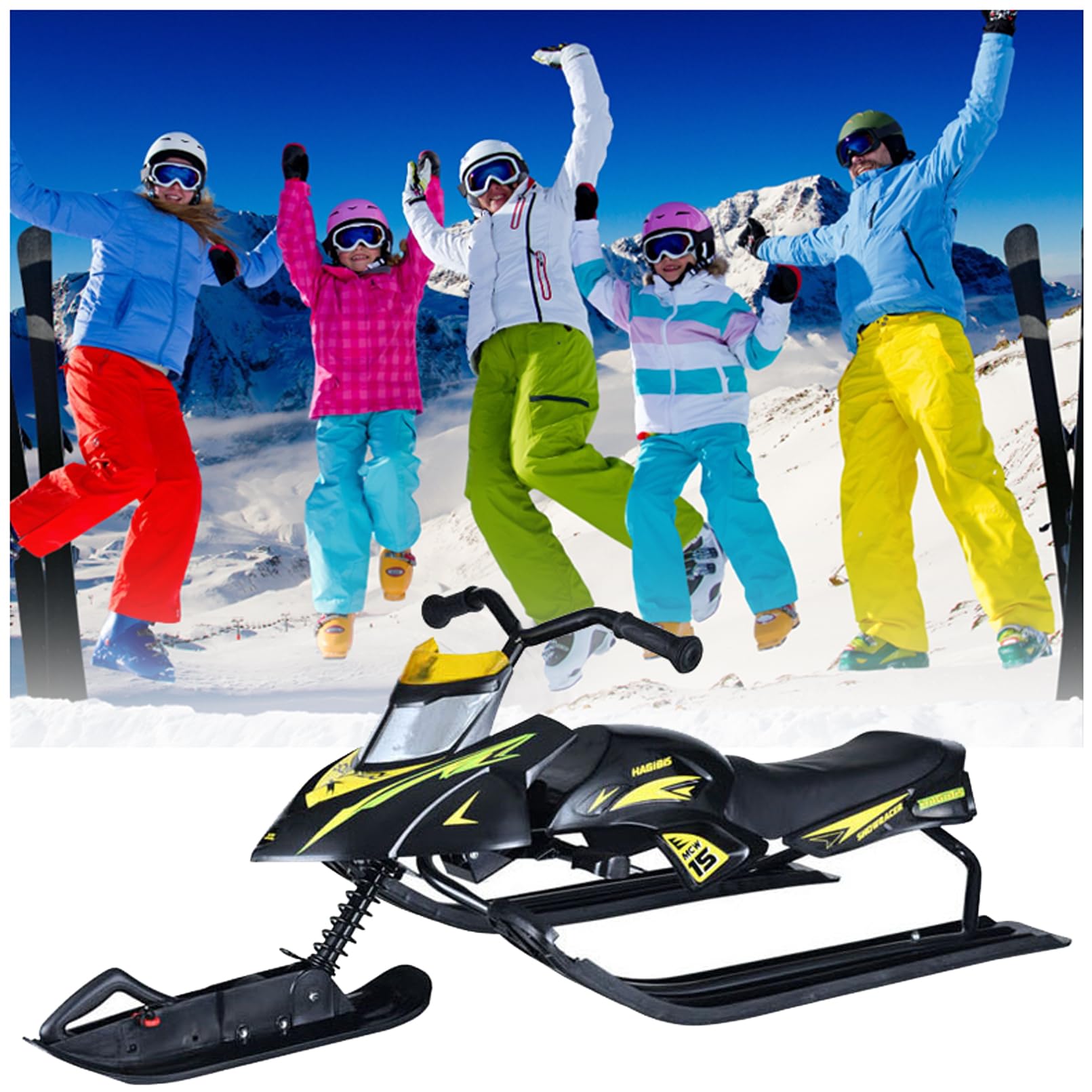 Snow Racer Sled Ski Sled Slider Board Snow Sled For Kids 100kg/220.5lb - View #8