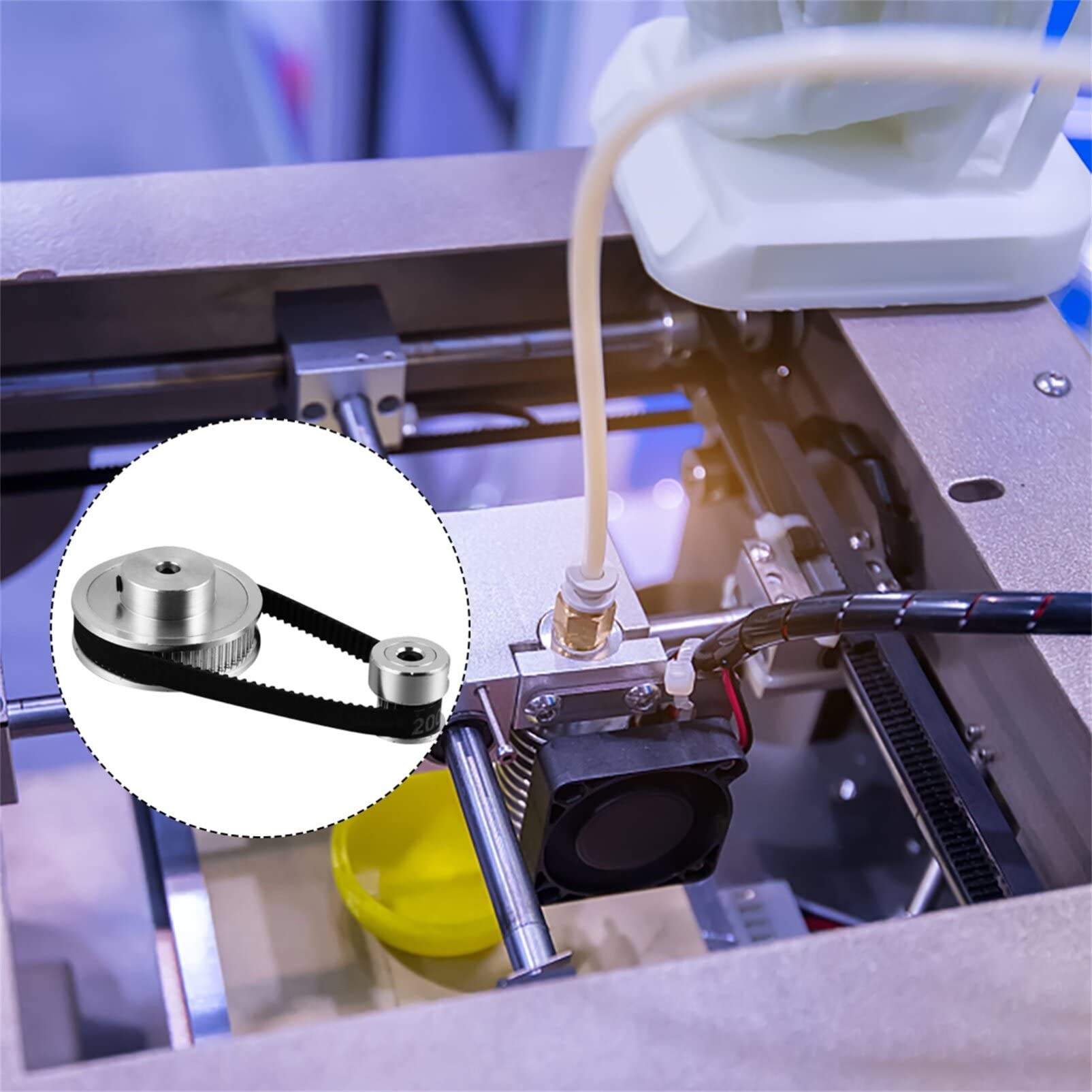 ULTECHNOVO 3sets Pulegge Sincrone Per Stampante Kit Accessori Con Pulegge Da Denti Cinghia Progettato Per Motori Passo-passo Materiale in Alluminio Anodizzato Gomma Rinforzata