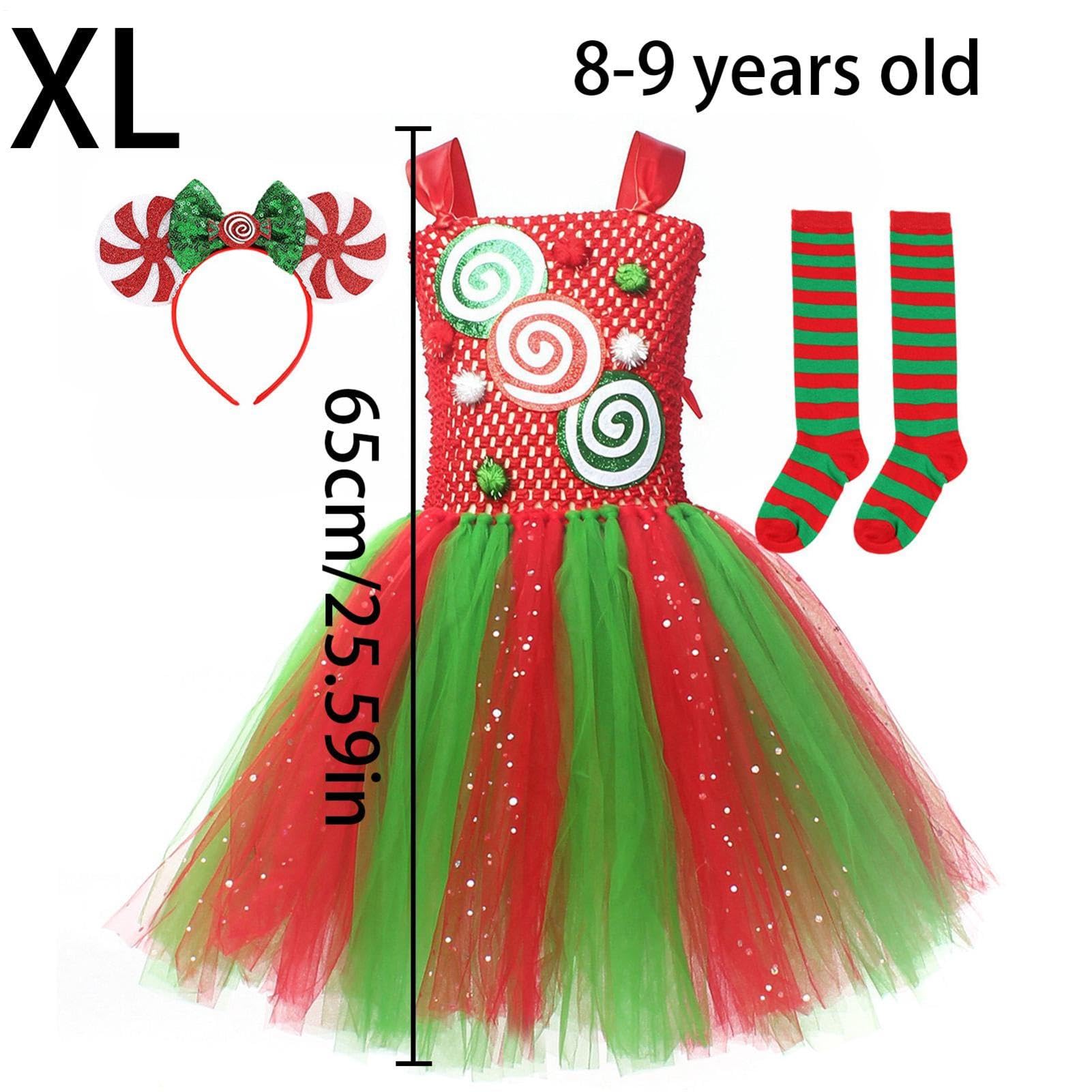 Vestito Tutù di Natale per Bambine Gonna Natalizia Costume da Bimba