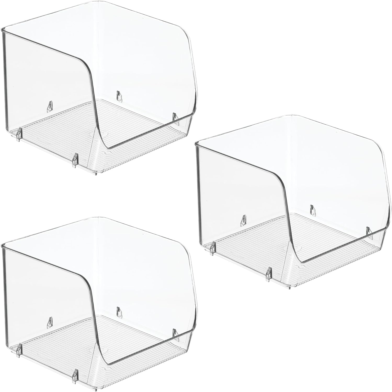 iDesign Stackable Open-Front Storage Bins for Kitchen and Pantry Organization - Set of 3 - Clear - Image 9