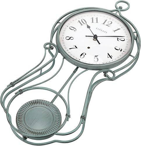 Miniatura 9 de CLXEAST Reloj de pared con péndulo de metal de 20 pulgadas, funciona con pilas, relojes de pared grandes para decoración de sala de estar, acabado