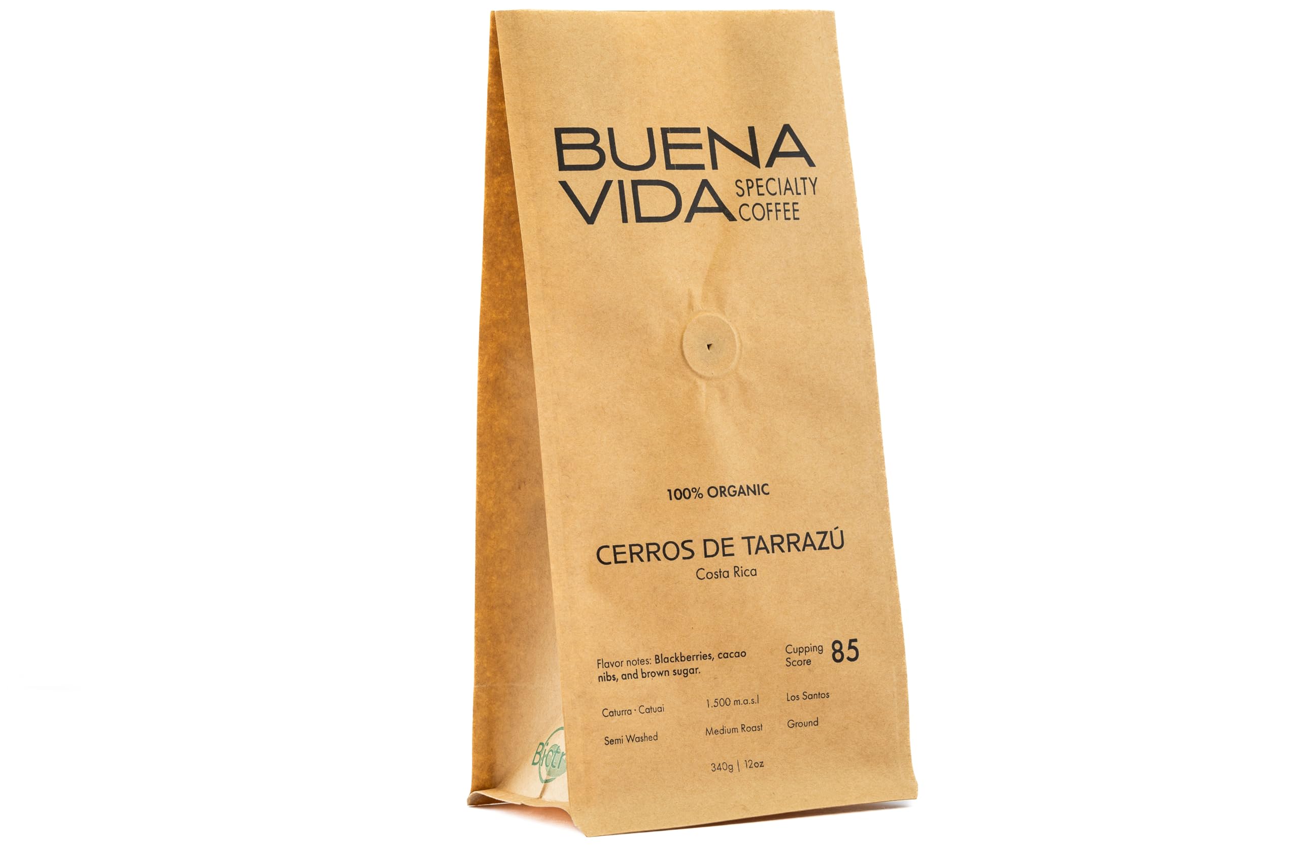 Buena Vida Speacialty Coffee - Cerros de Tarrazú, Ground - Costa Rican Regenerative Coffee (12 oz)