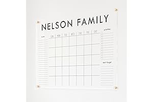 Acrylic Dry Erase Calendar | Monthly Glass Dry Erase Calendar for Wall