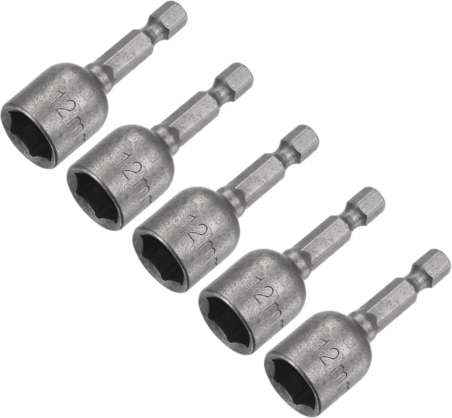 uxcell Quick-Change Nut Driver Bit, 1/4" Hex Shank 8mm Magnetic Nut Setter Drill Bits, 1.89" Length, Metric 5 Pcs
