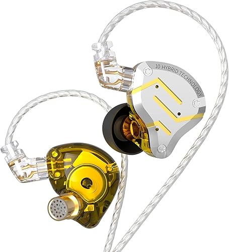 KZ ZS10 Pro Auriculares Monitores In-Ear, Controladores Híbridos 4BA+1DD Auriculares Gaming con Cable, Auriculares Metálicos KZ HiFi Bass IEM con