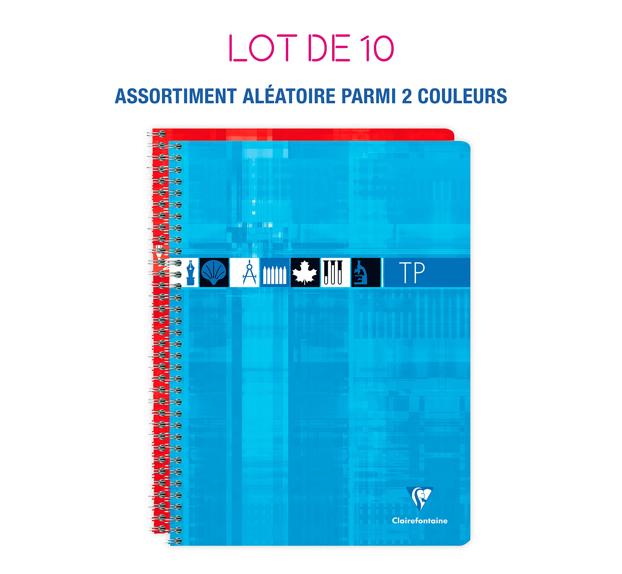 Clairefontaine 8007C Lot 10 Cahier sp. 24x32 80p grands car. uni 90g