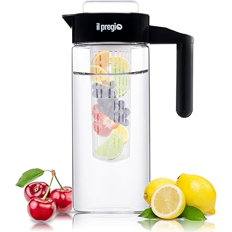 Fruit Infuser Water Pitcher, 44oz Hydration Buddy for Your Cool, Flavorful Drinks