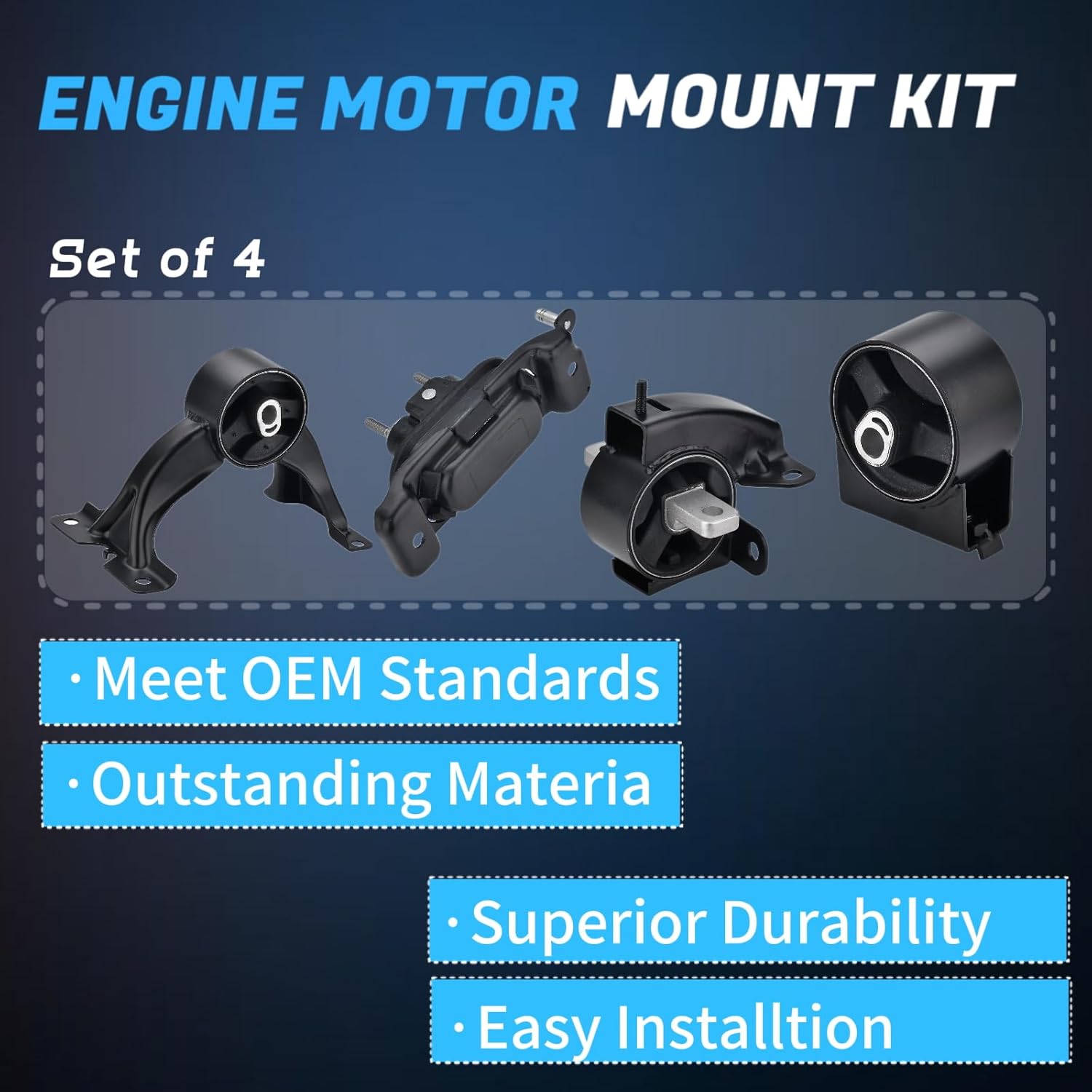 4PCS Engine Motor Mount Compatible with Chrysler Town & Country 2011-2016 Dodge Grand Caravan 3.6L 2011-2020/12-15 Ram c/v 11-14 VW Routan 3.6L Replace A5665 A5480 A5589 A5577
