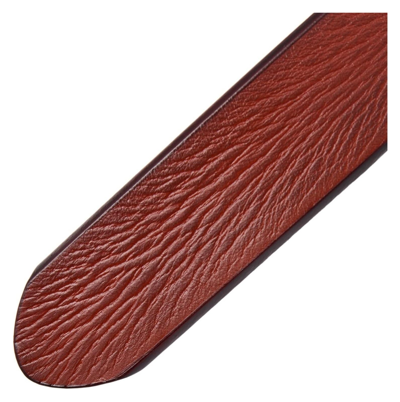 Cinturón ajustable de cuero genuino, Cinturón de cuero for hombre con hebilla antirrayas Pretina delgada de cuero ajustable ancha for jeans, pantalones, pantalones casuales de negocios(Brown,Length 12