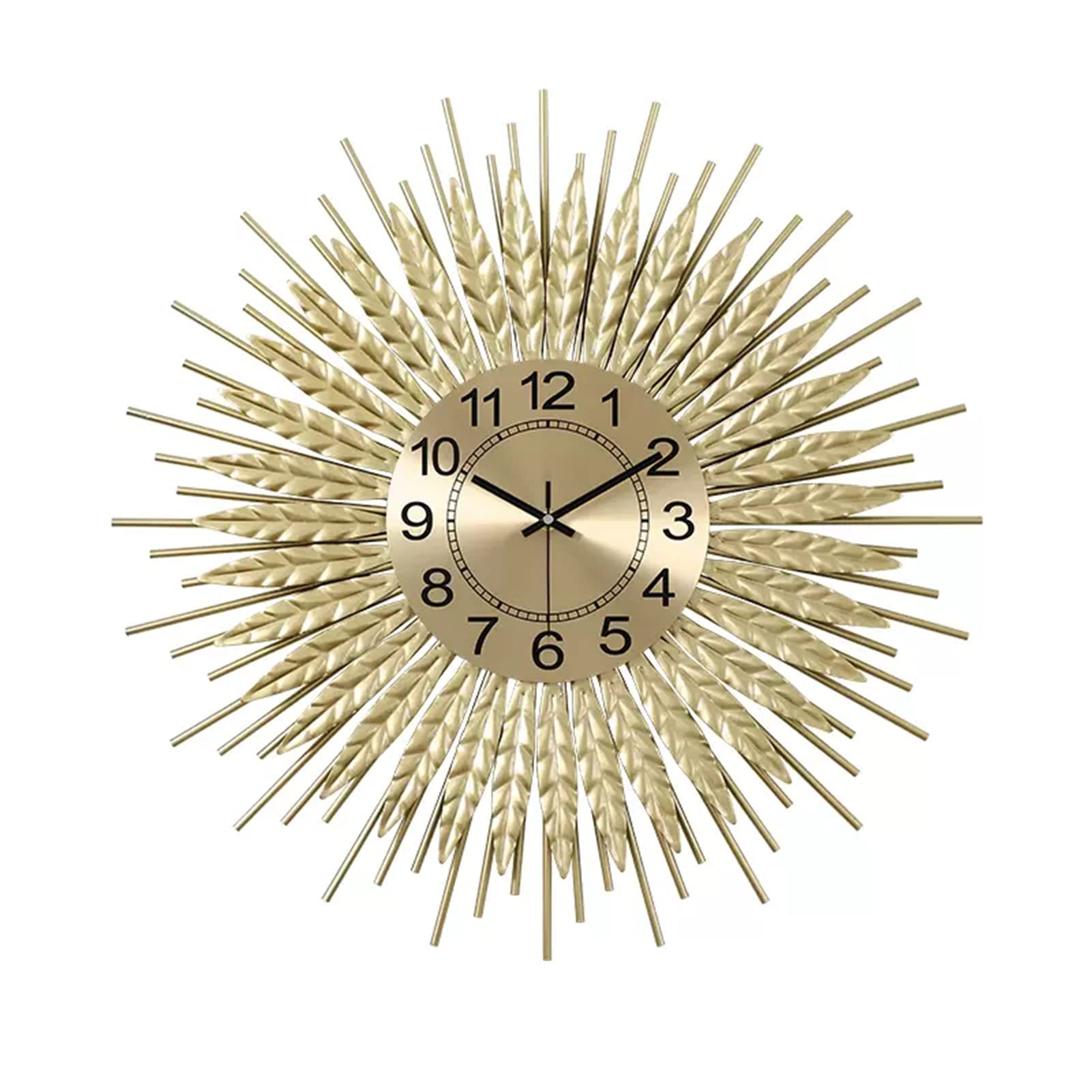 MYUYEE Metal Wall Clock, Living Room Modern ation Gold Clock, 60Cm Silent Non-Ticking Battery Operated Clock
