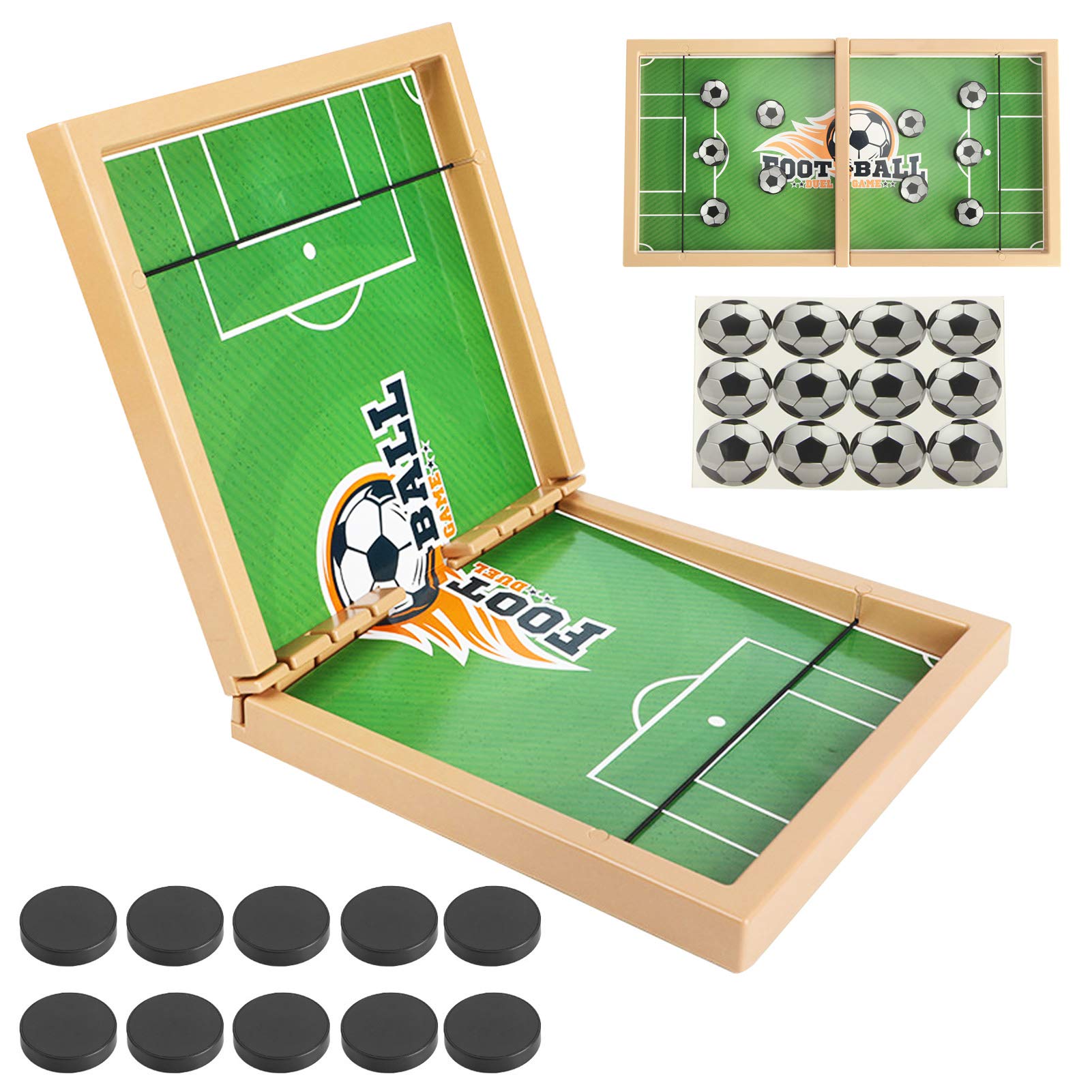 ZEAVAN Foldable Fast Sling Puck Game Slingshot Foosball Board Games,Bouncing Chess Battle Hockey Party Game Parent-Child Interactive Desktop Toy for Kids Adults